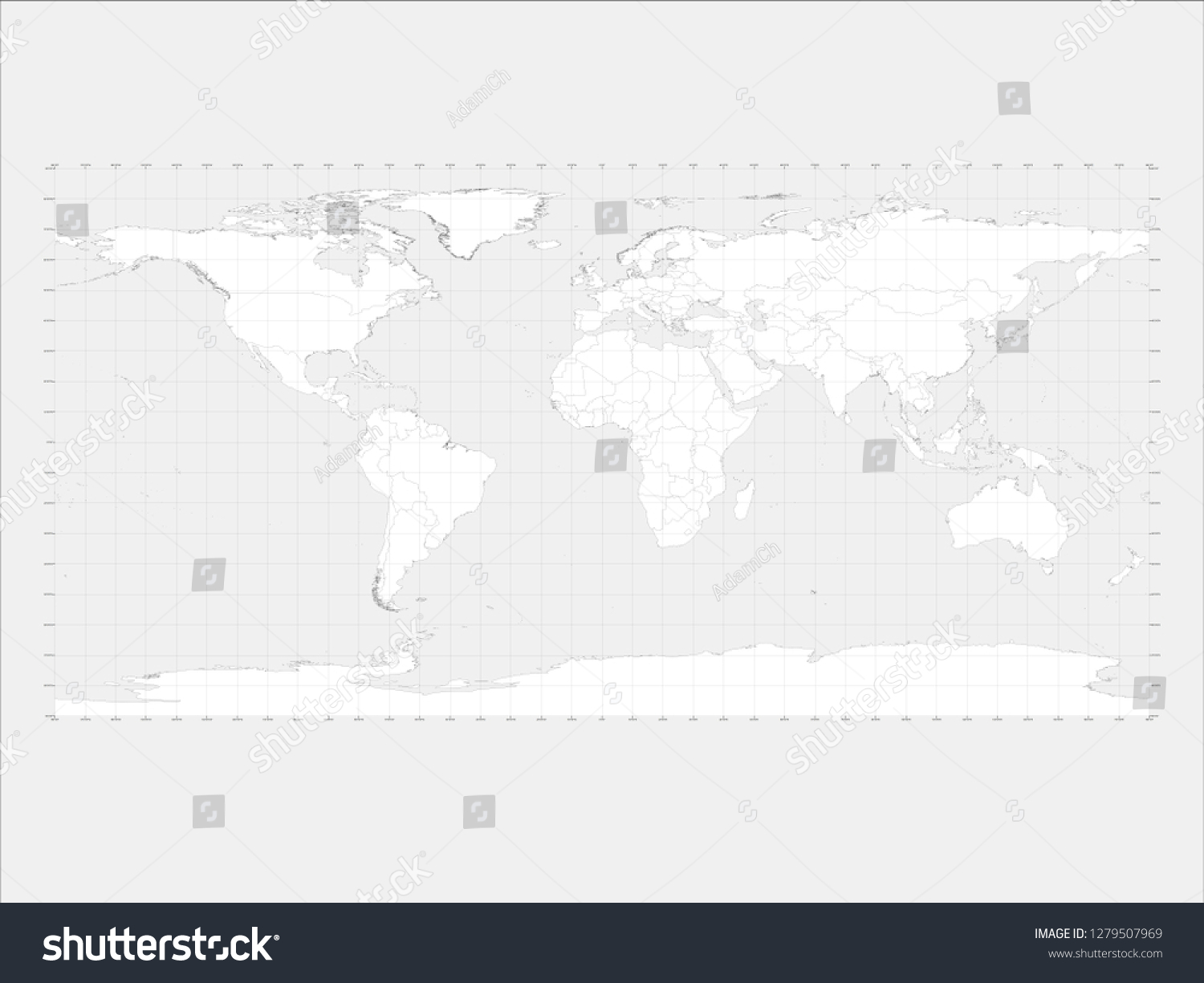 world map grid longtitude latitude white stock illustration 1279507969 shutterstock