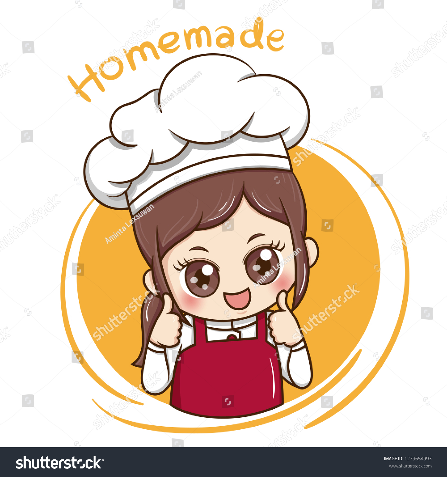 Illustrator Female Chef Cartoon Stock Vector (Royalty Free) 1279654993 ...