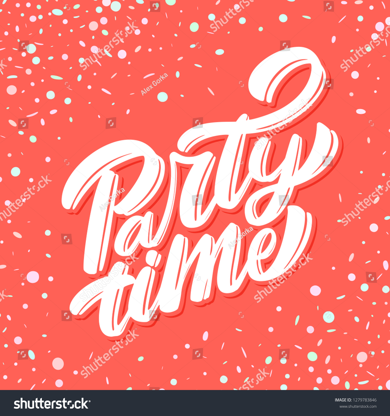 Party Time Banner Vector Lettering Stock Vector (Royalty Free ...