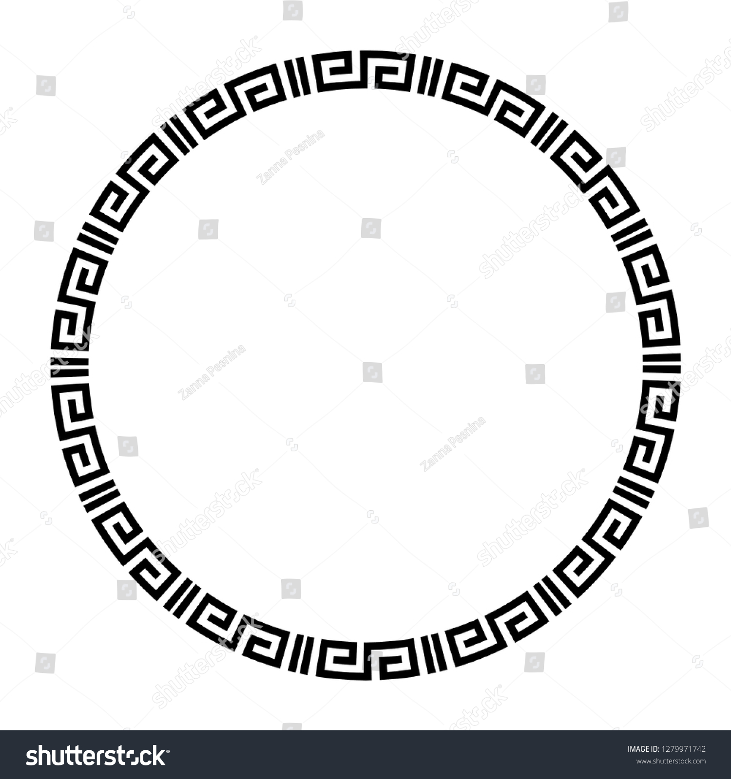 Greek Key Round Frame Typical Egyptian Stock Vector (Royalty Free ...