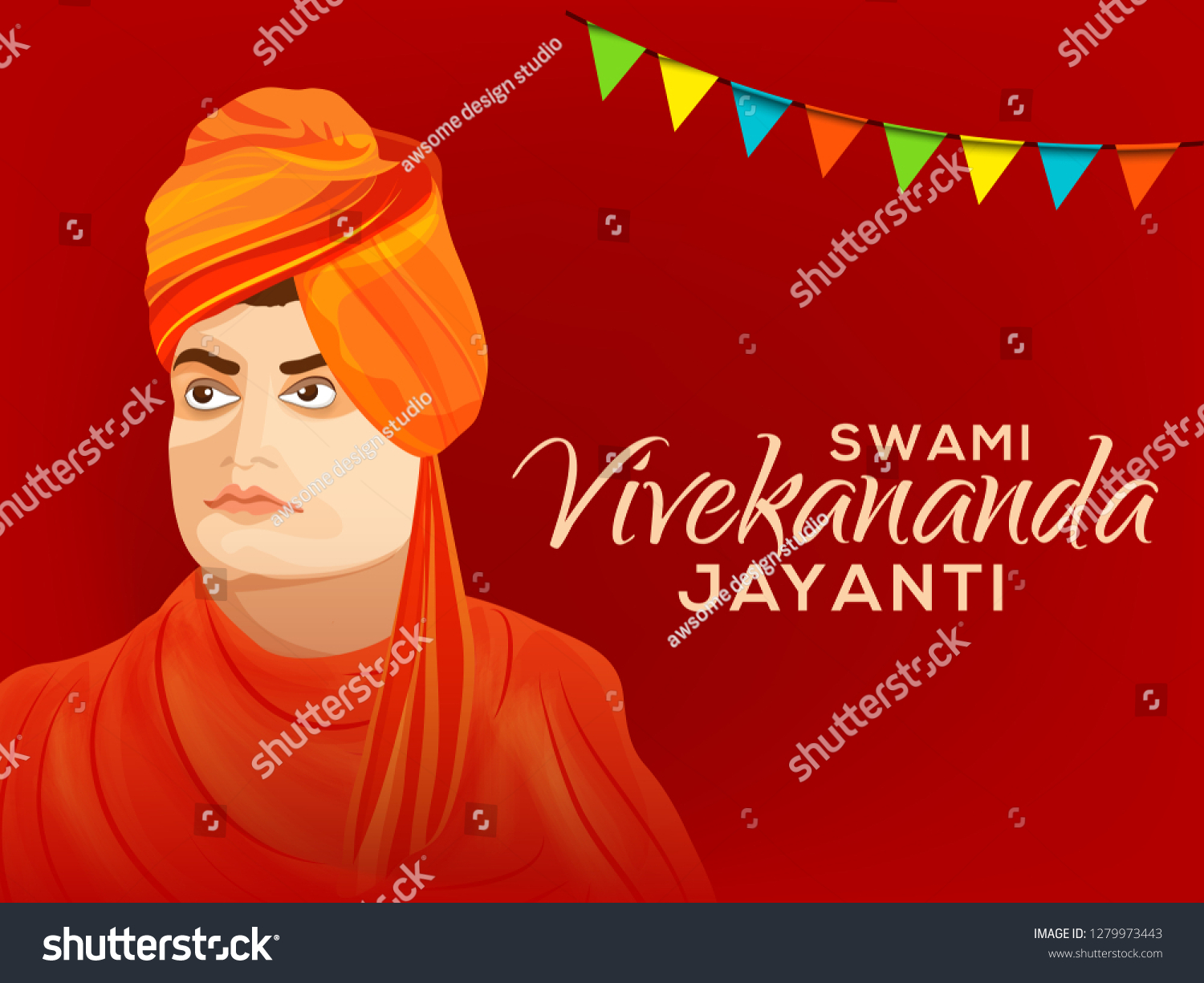 Illustration Celebrate Swami Vivekananda Jayanti Background Stock ...