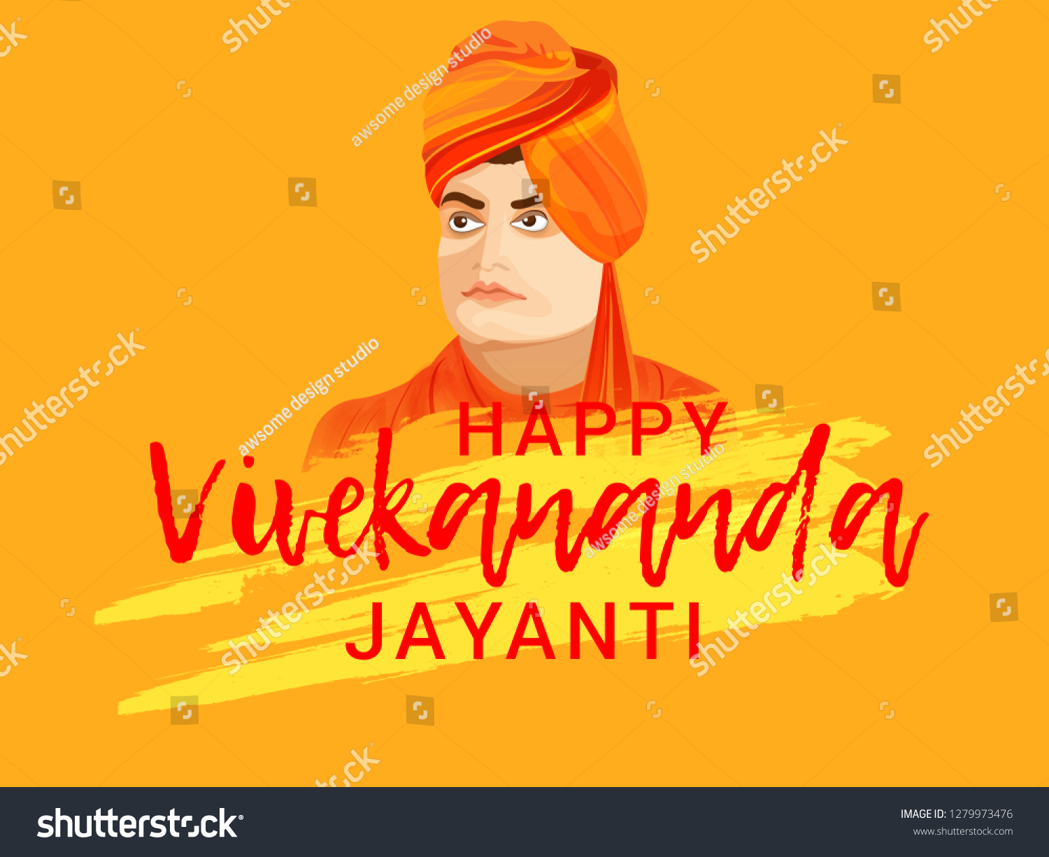 Illustration Celebrate Swami Vivekananda Jayanti Background Stock 