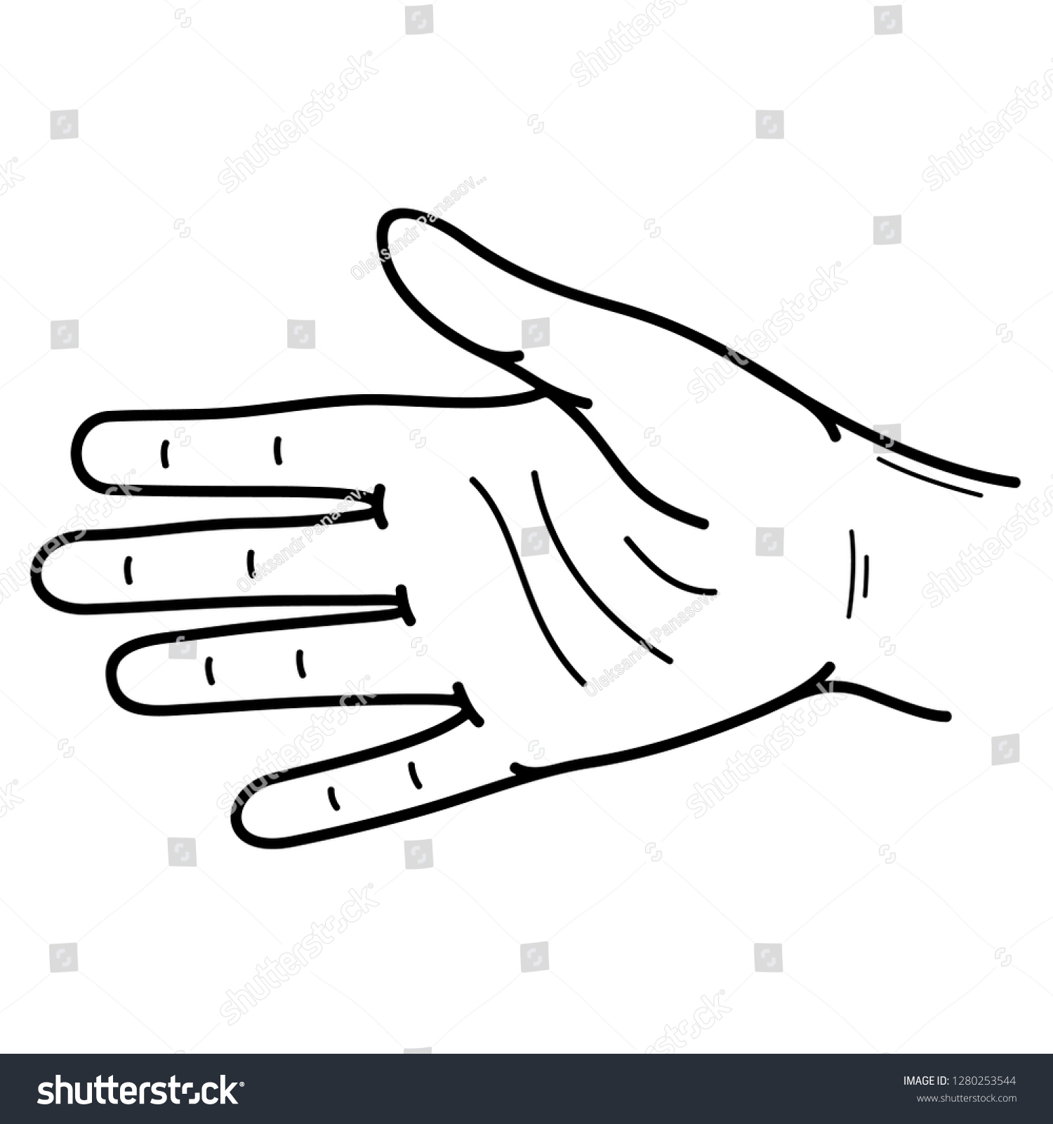 Human Hand Open Palm Vector Flat Stock Vector (Royalty Free) 1280253544 ...