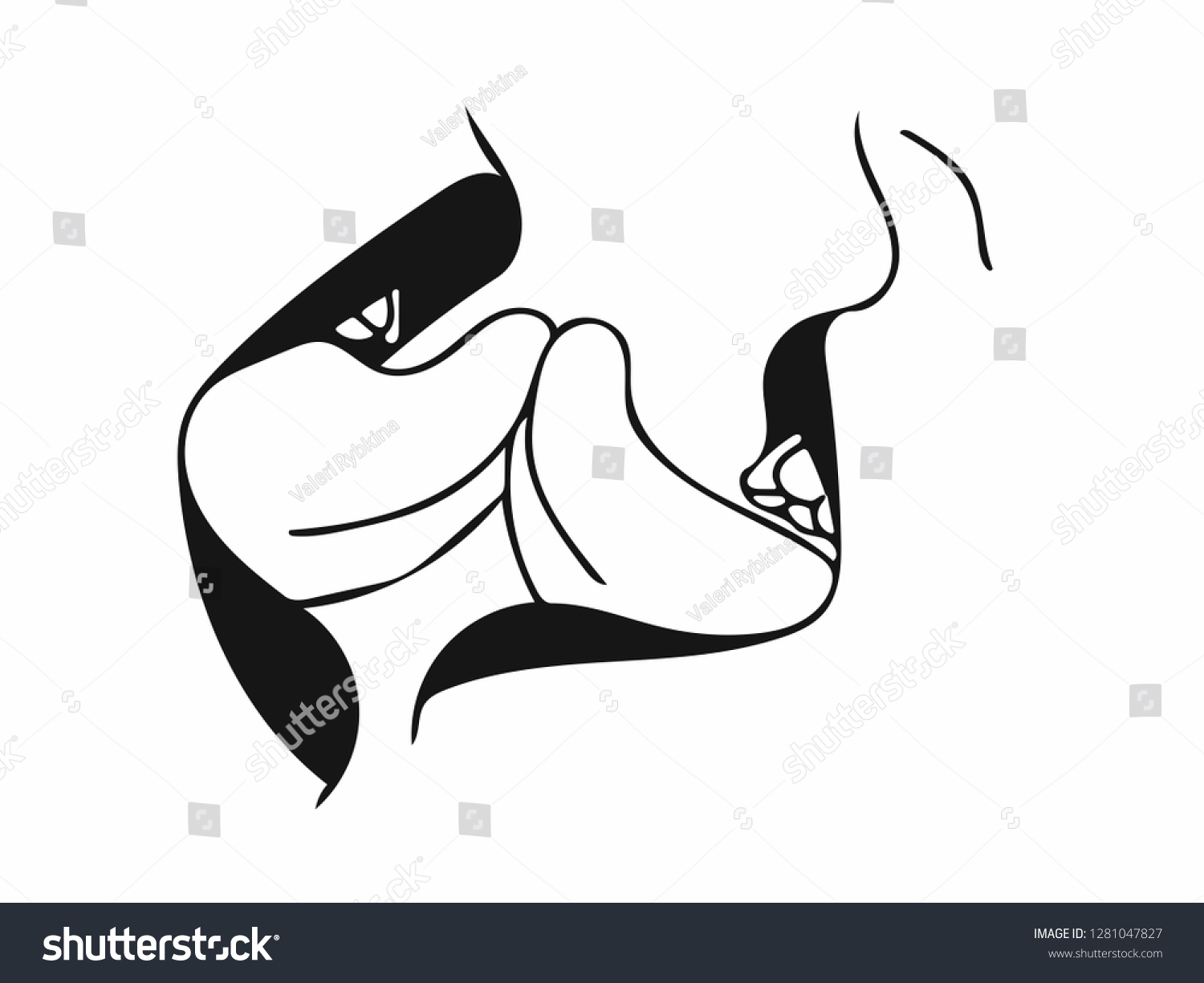 French Kiss Vector Stock Vector (Royalty Free) 1281047827 Shutterstock