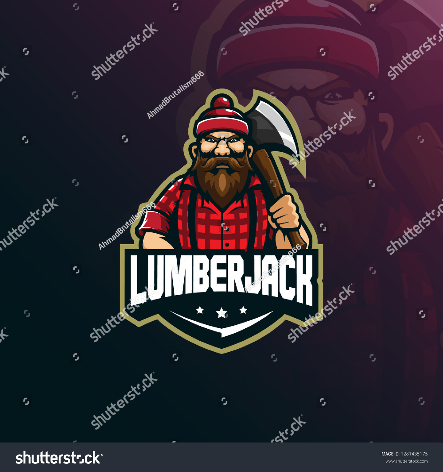 Lumberjack Mascot Logo Design Vector Modern Stock Vector (Royalty Free ...