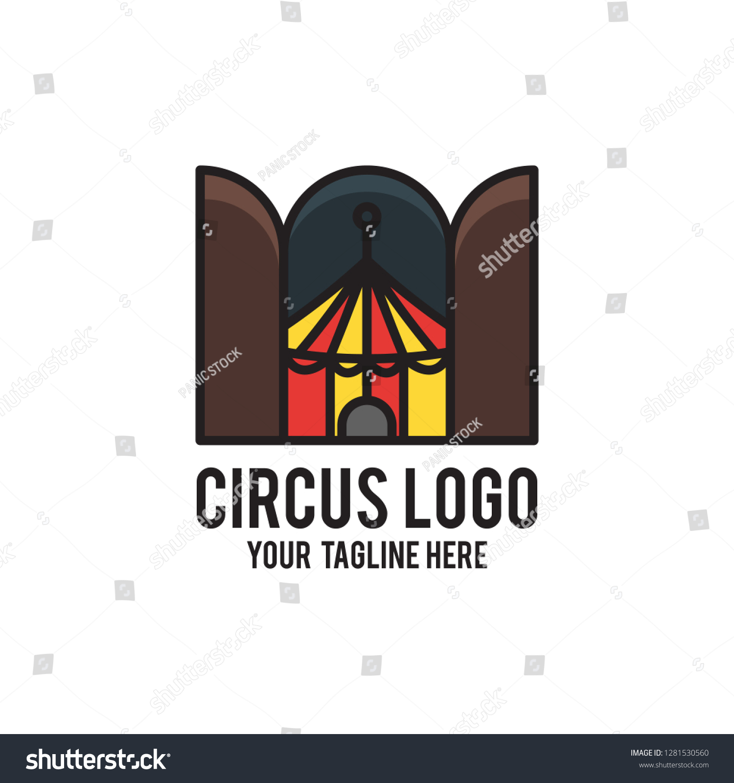 Circus Logo Vector Pyramid Shape Concept Stock Vector (royalty Free 