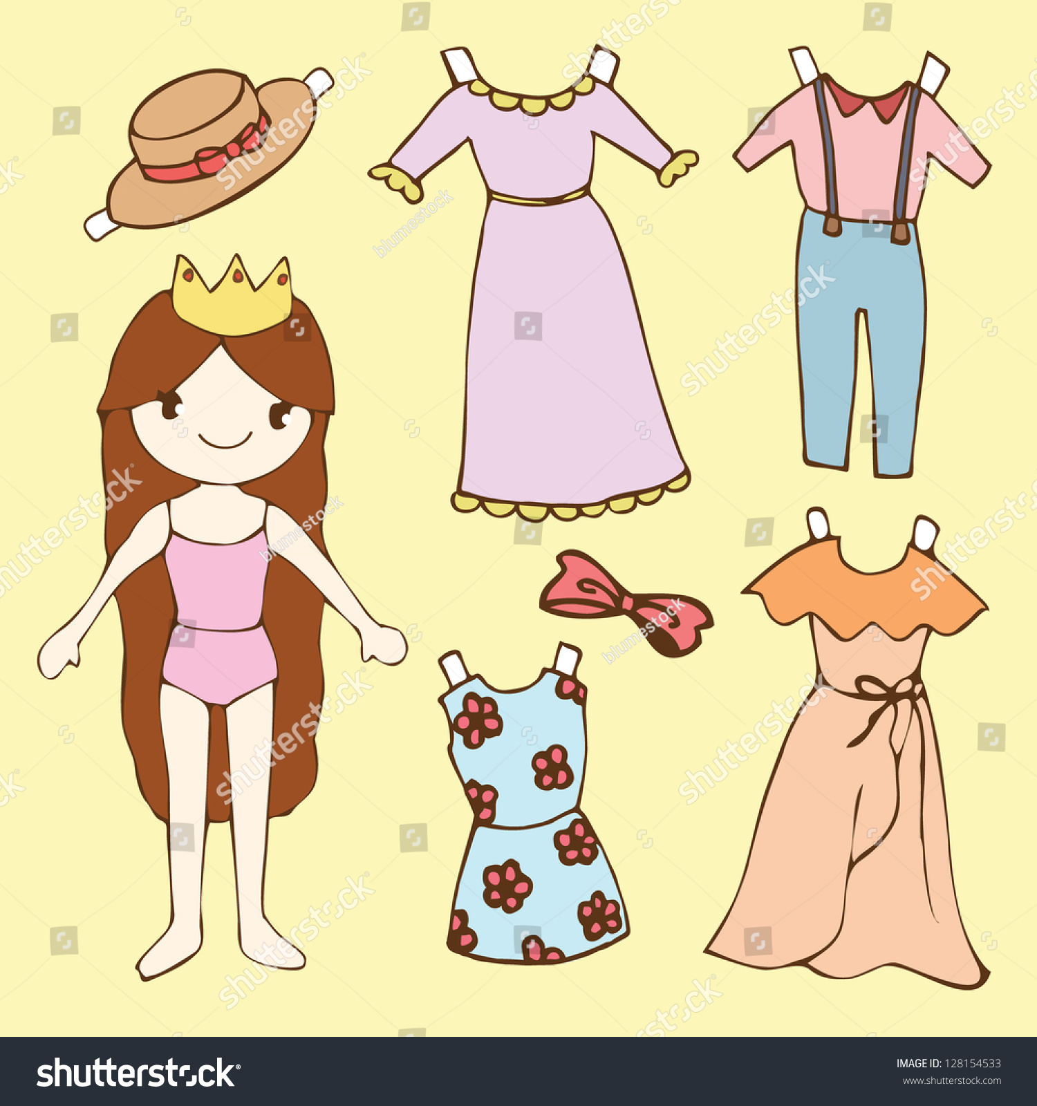 cartoon paper doll