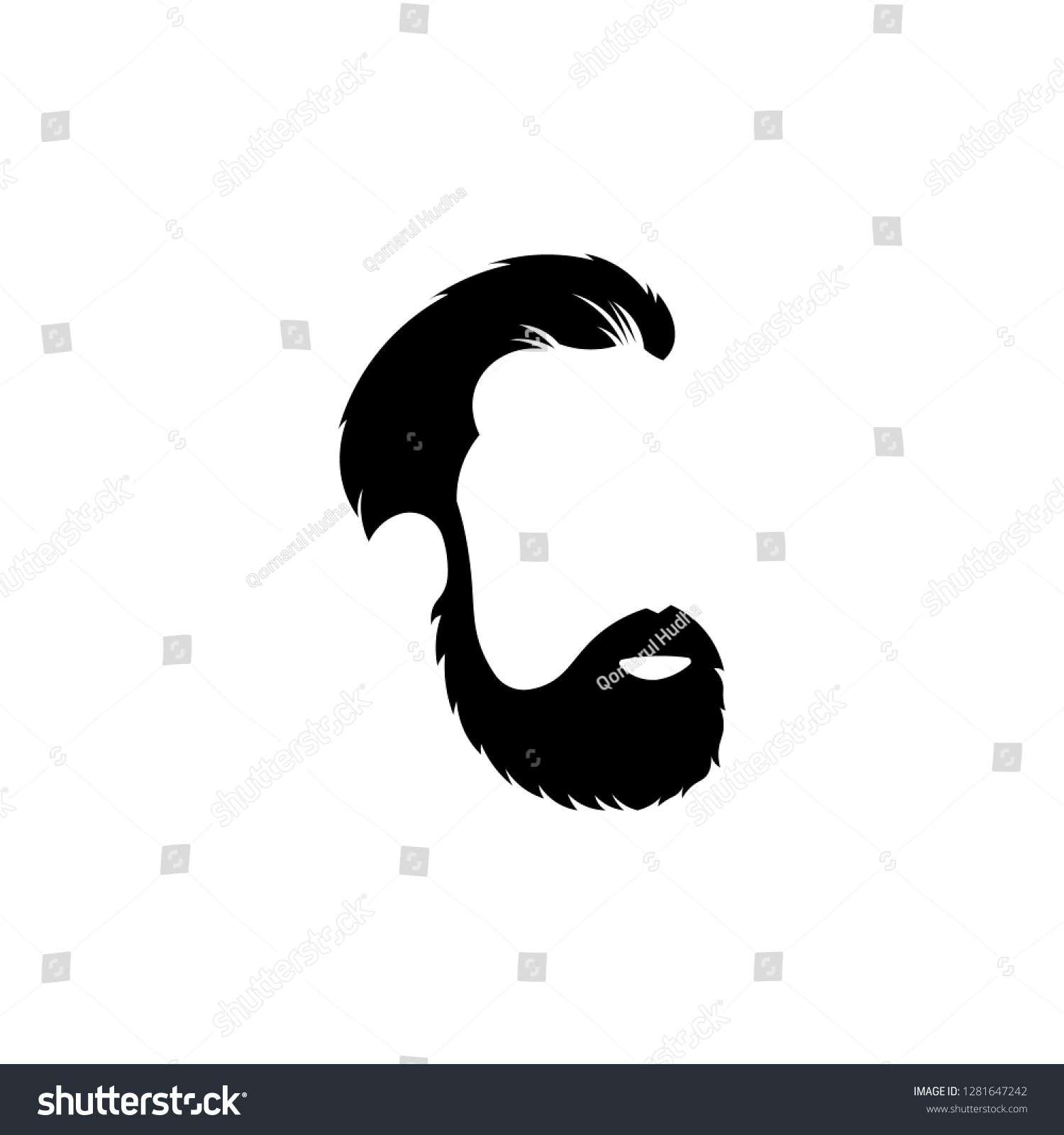 Beard Hair Logo Stock Vector (Royalty Free) 1281647242 | Shutterstock