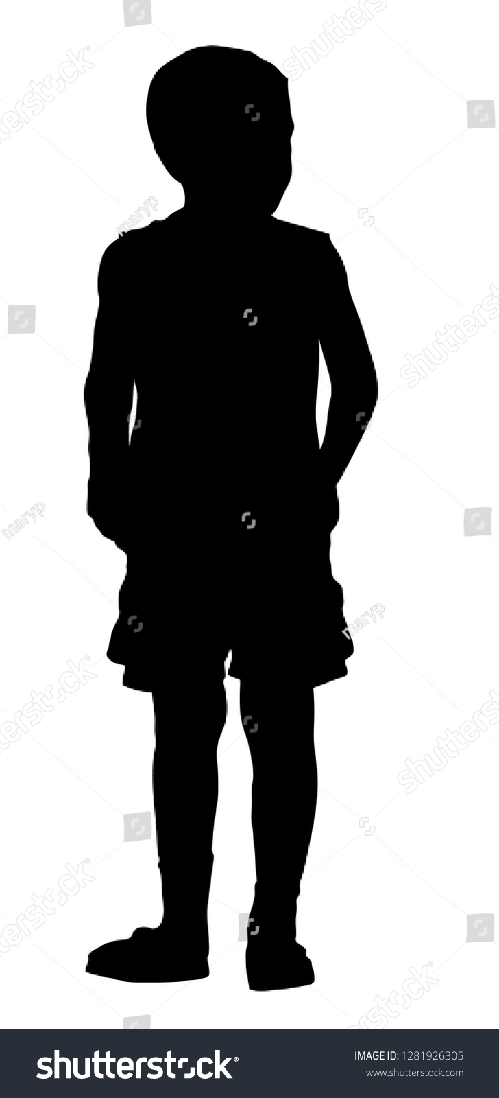 Silhouette Boy Stock Vector (royalty Free) 1281926305 