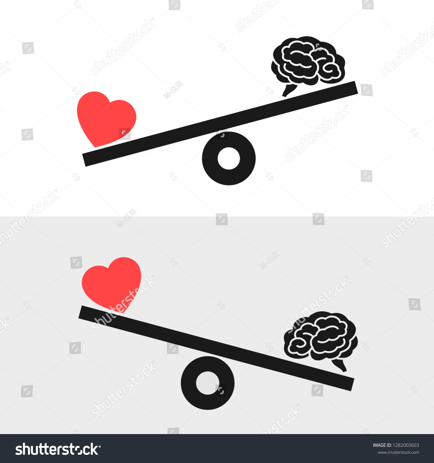 Balance Between Irrational Love Emotions Feelings Stock Vector Royalty 