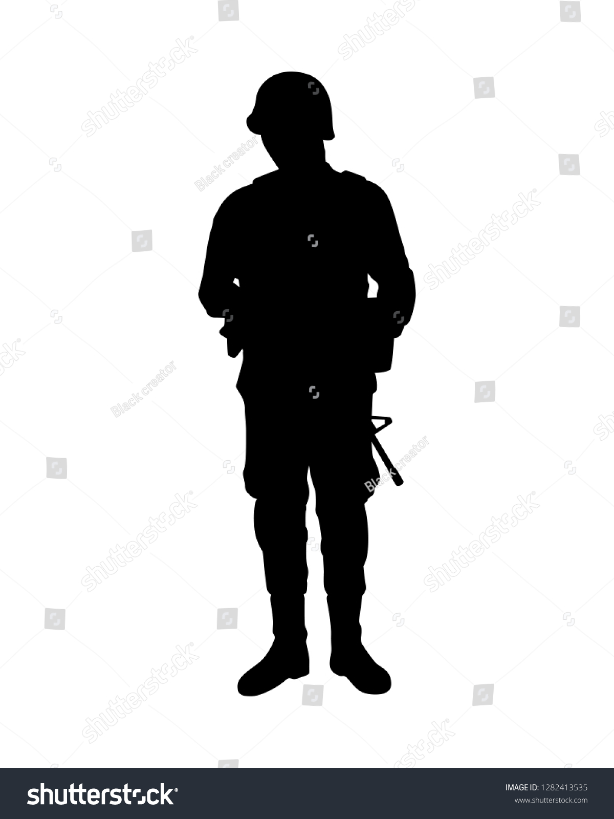 Soldier Rifle Gun Silhouette Vector Stock Vector (Royalty Free ...