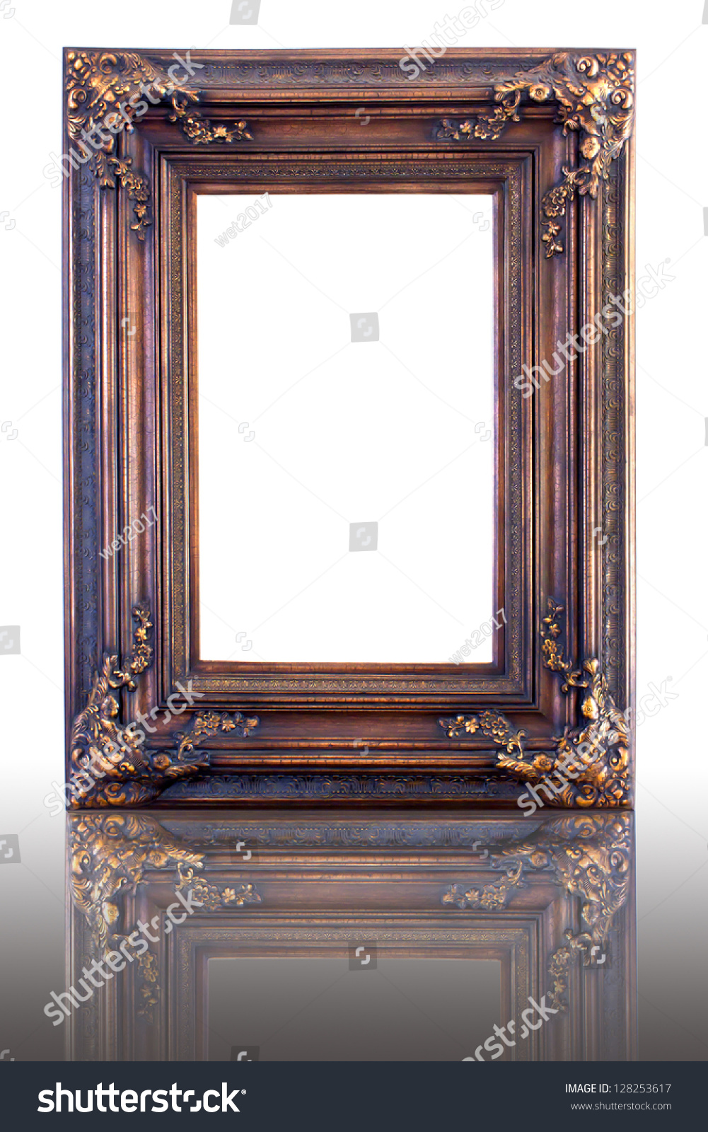 Antique Look Gold Color Picture Frame Stock Photo 128253617 | Shutterstock