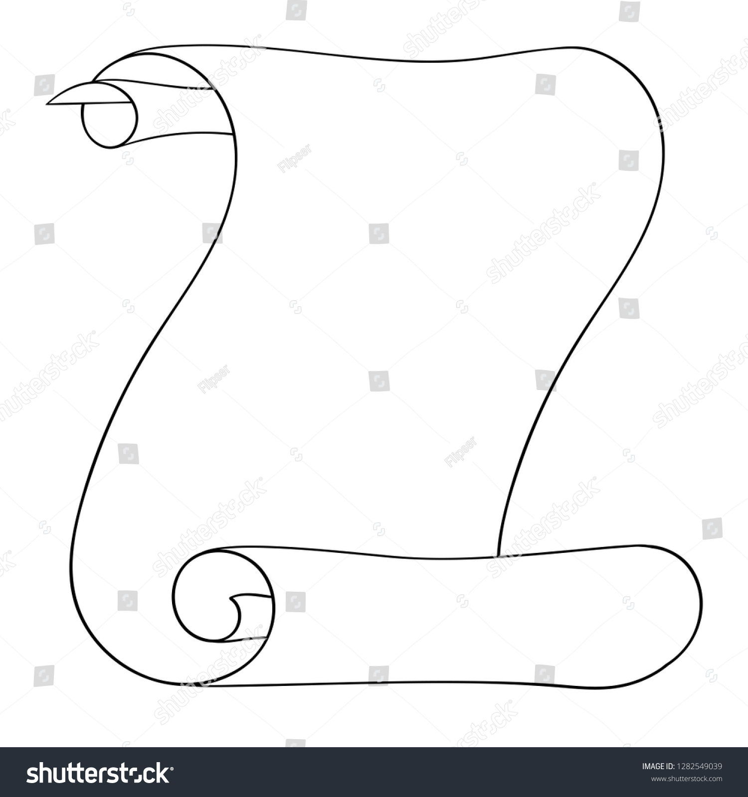 Vertical Paper Scroll Outline Drawing Illustration Stock Illustration Shutterstock