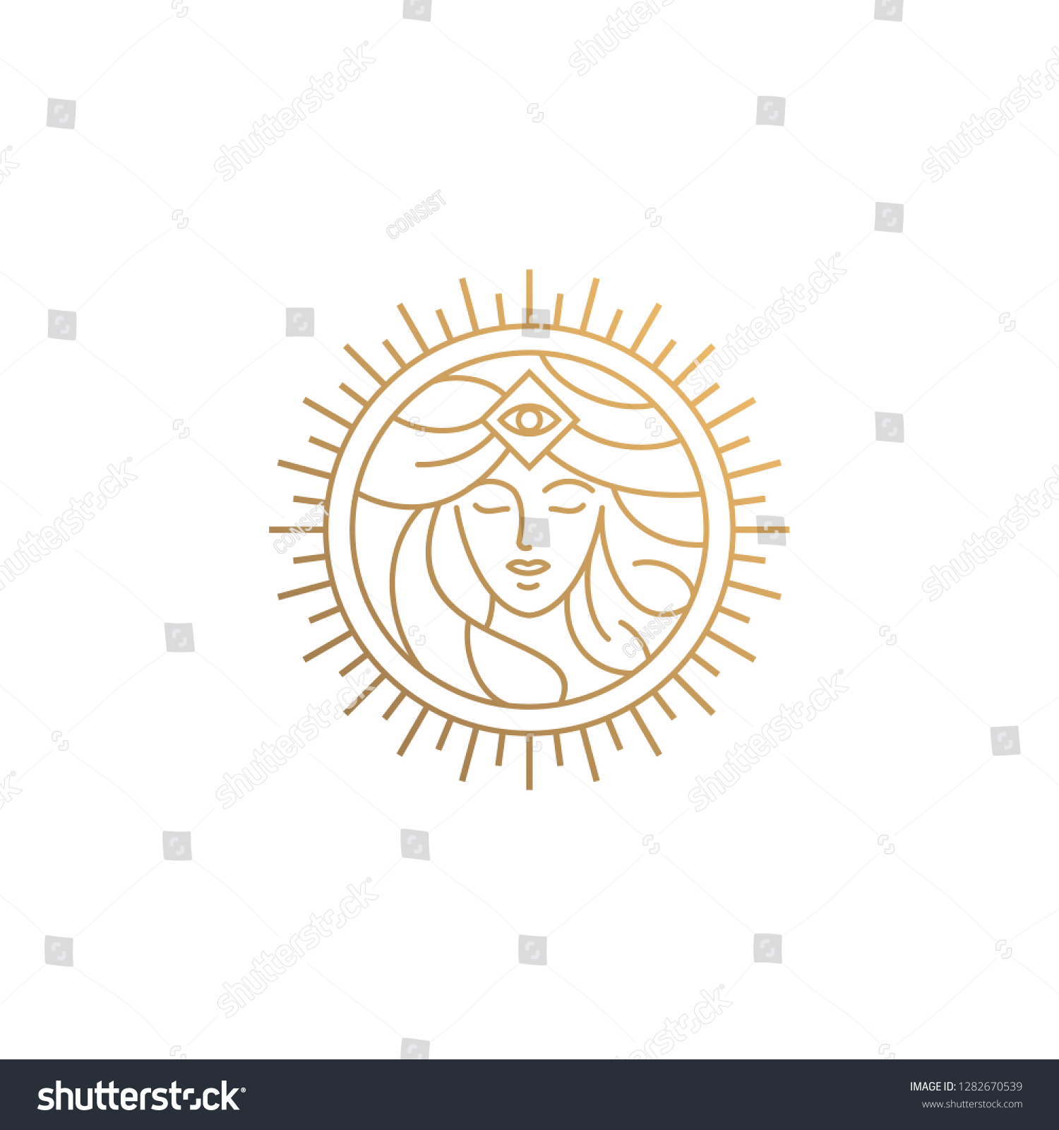 Goddess Line Logo Design Stock Vector (Royalty Free) 1282670539 ...