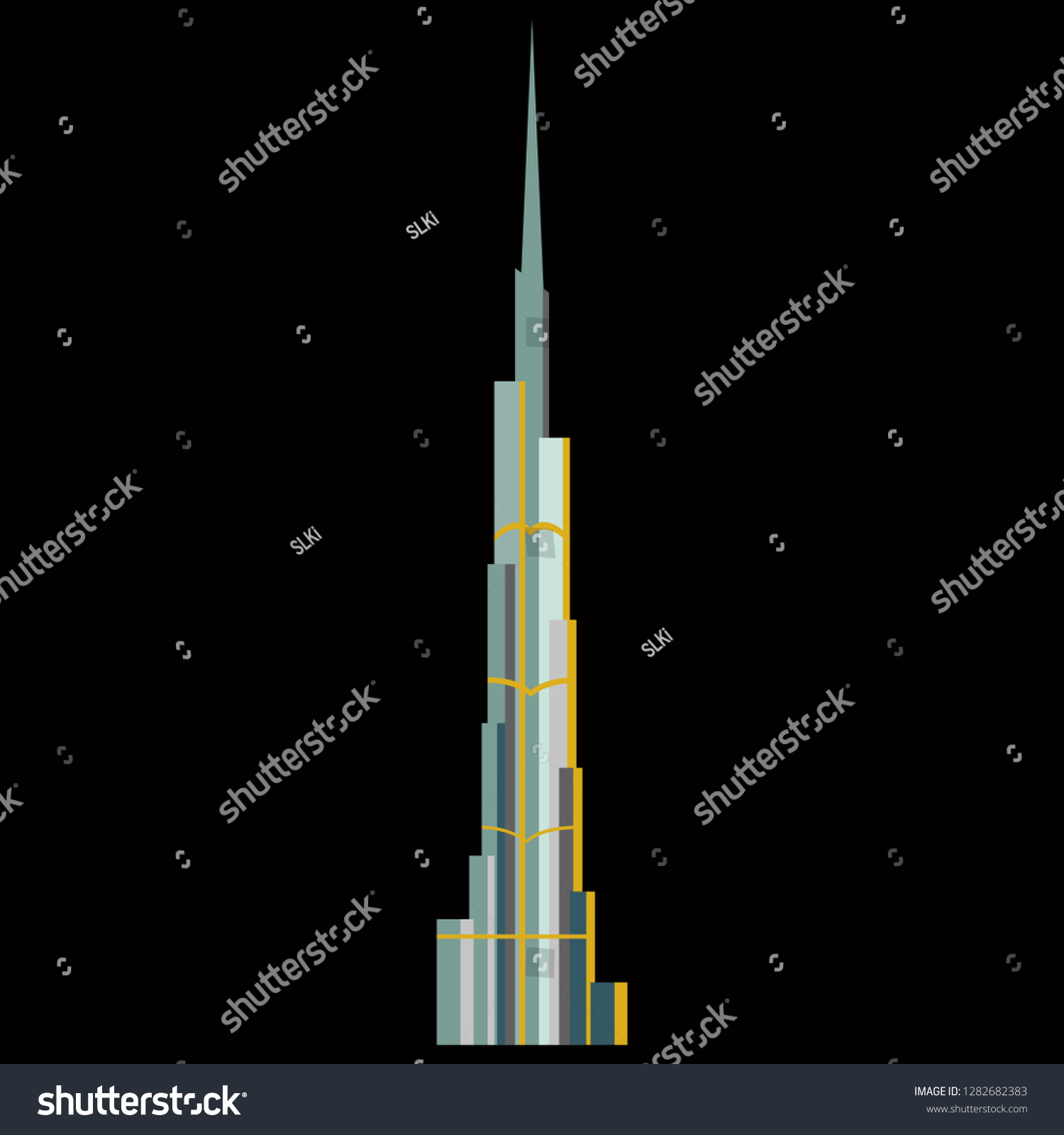 Burj Khalifa Tower Icon Uae Dubai Stock Vector (Royalty Free ...