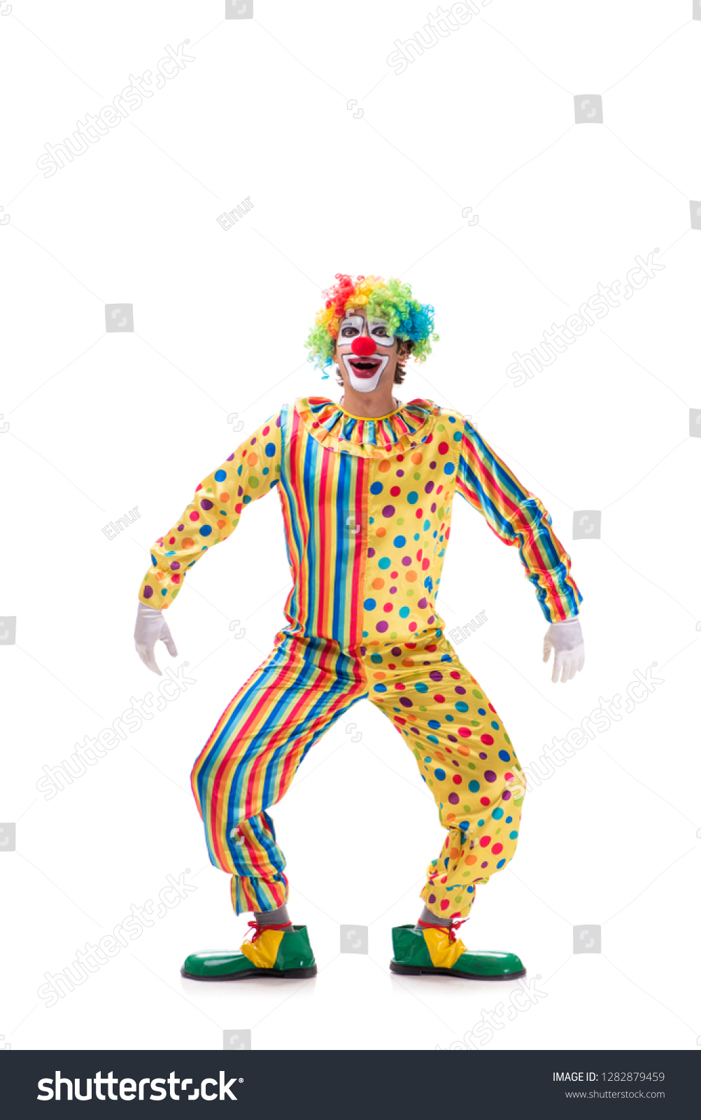 Funny Clown Isolated On White Background Stock Photo 1282879459 ...