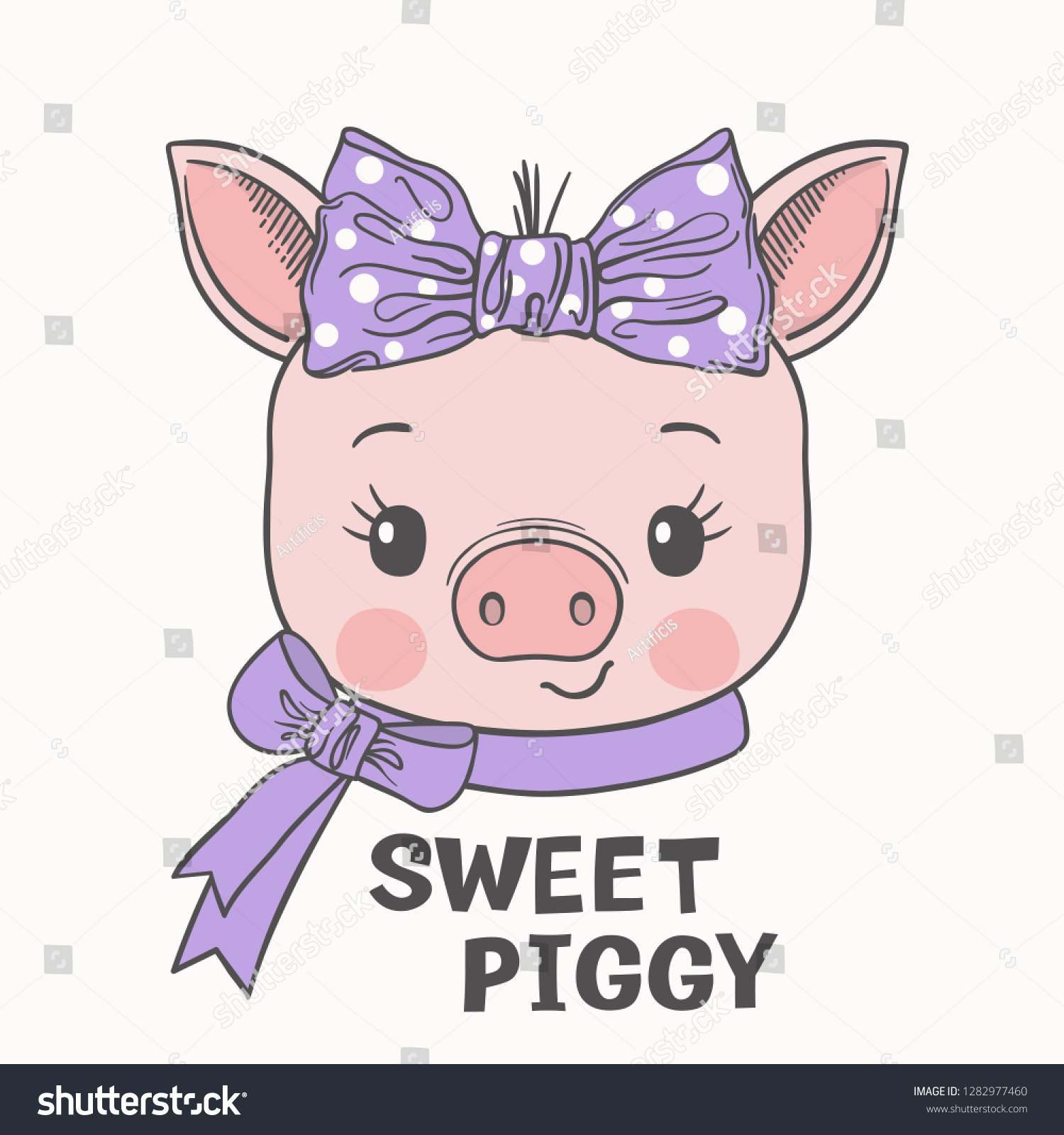 cute cartoon pig face