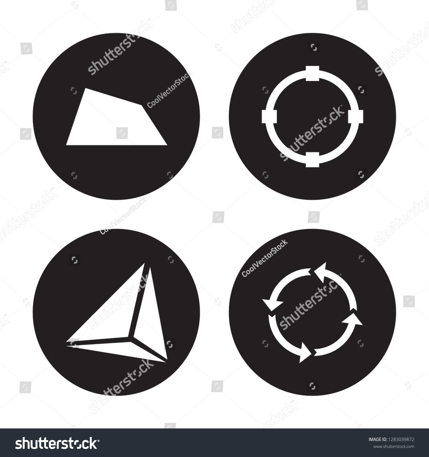 4 Vector Icon Set Trapezium Tetrahedron Stock Vector (Royalty Free ...