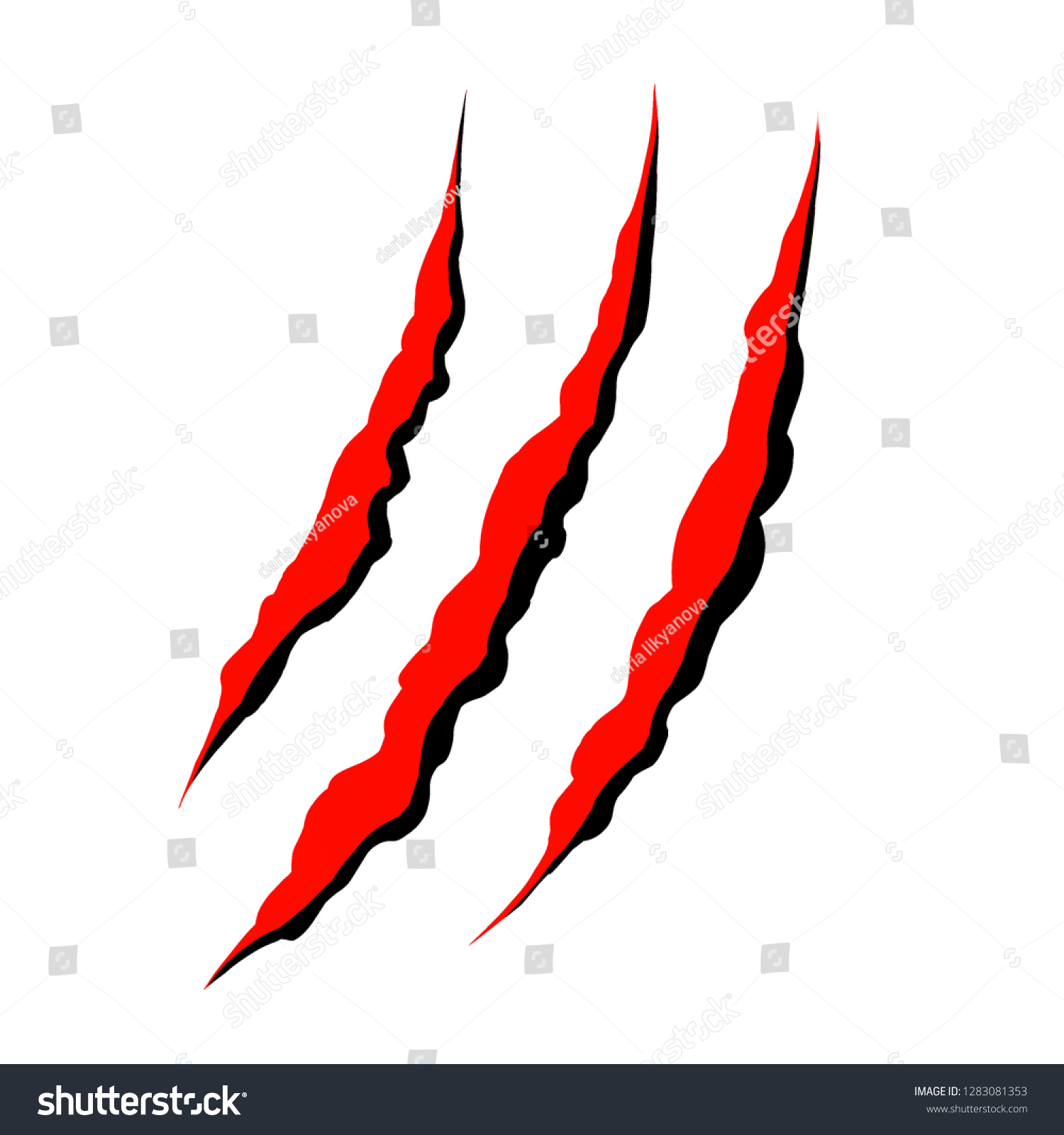 Three Red Scratches Art Stock Illustration 1283081353 | Shutterstock