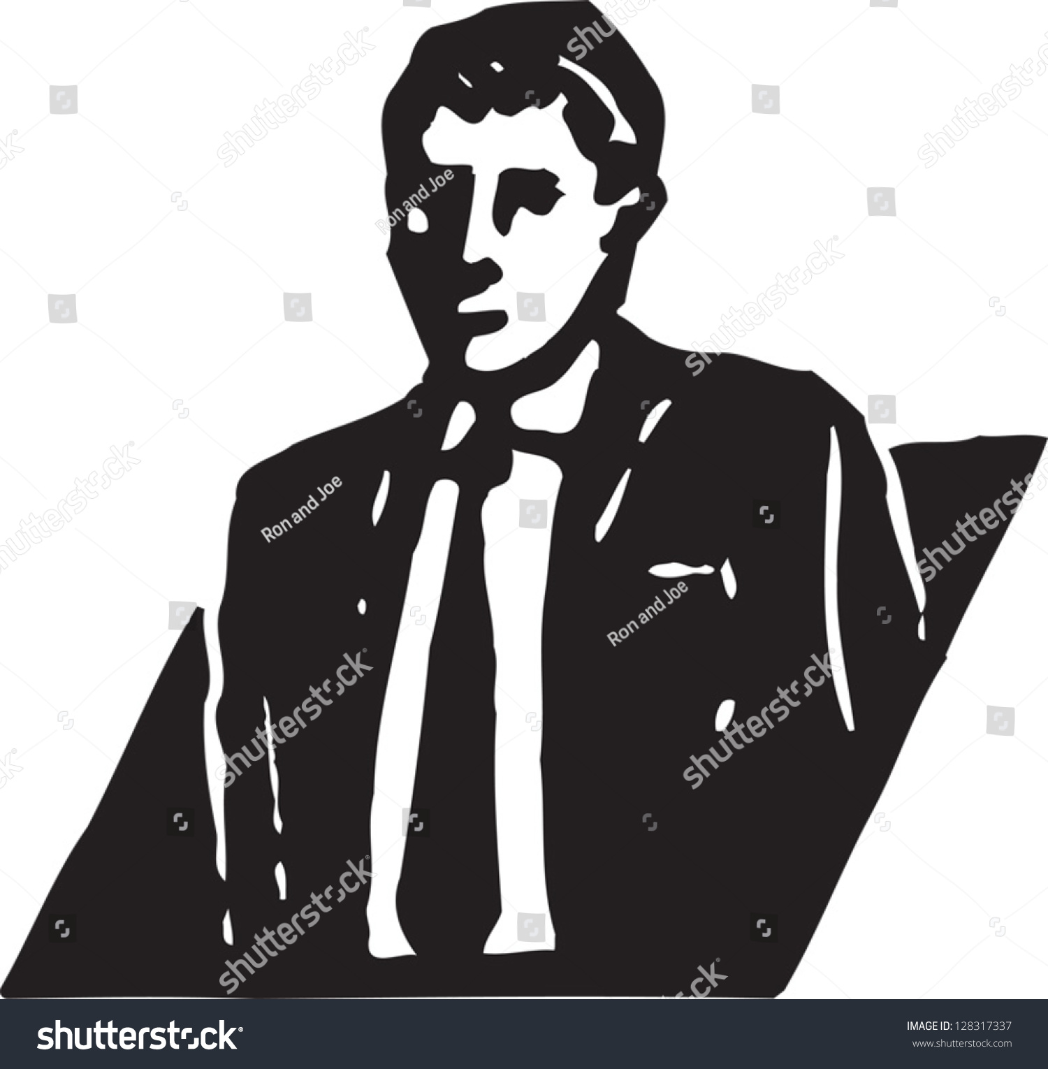 Black White Vector Illustration Businessman Stock Vector (Royalty Free ...