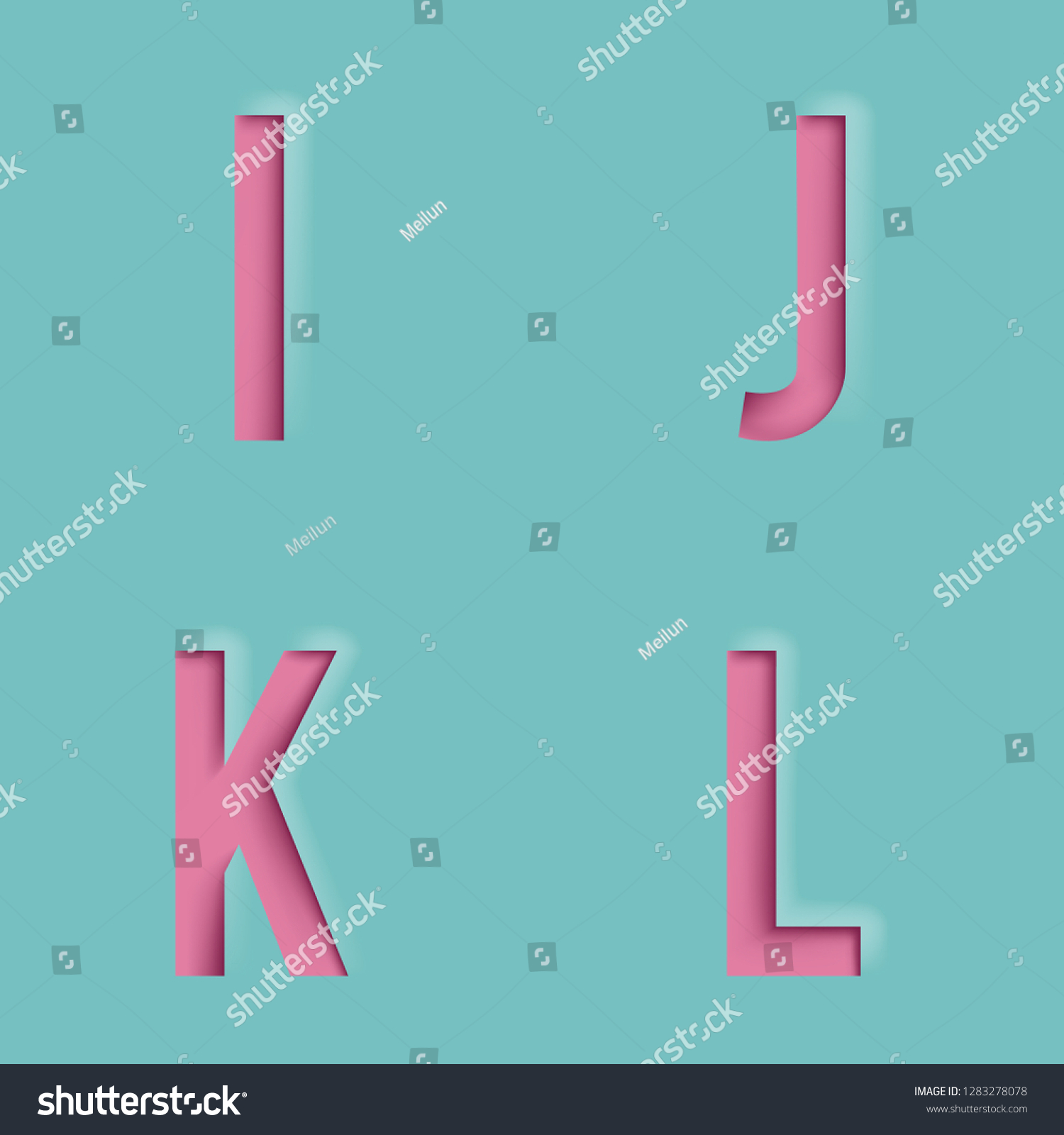 Paper Cutout Letters Realistic Template Design Stock Illustration 1283278078 Shutterstock