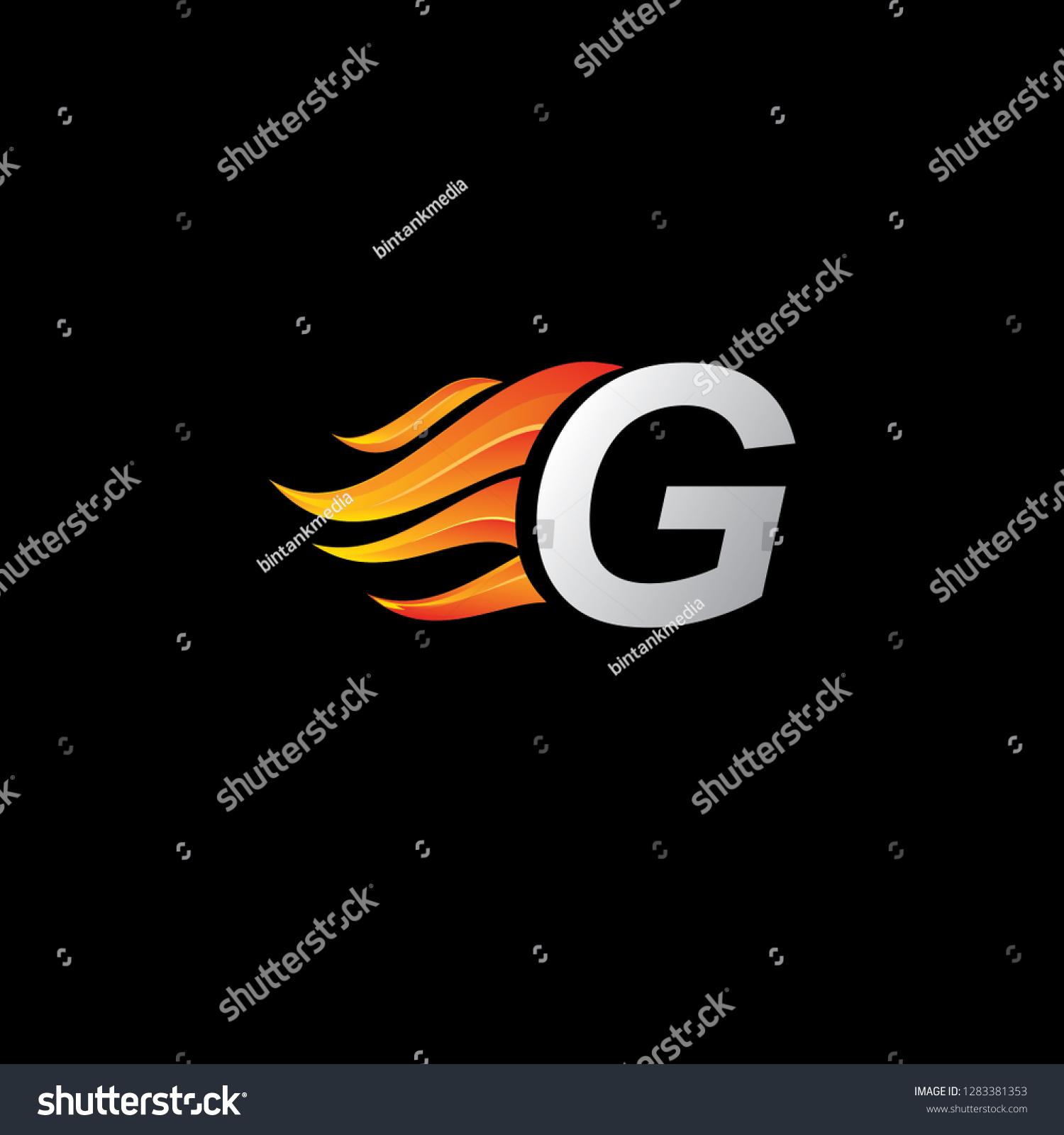 Initial G Letter Fire Icon Logo Stock Vector (Royalty Free) 1283381353 ...