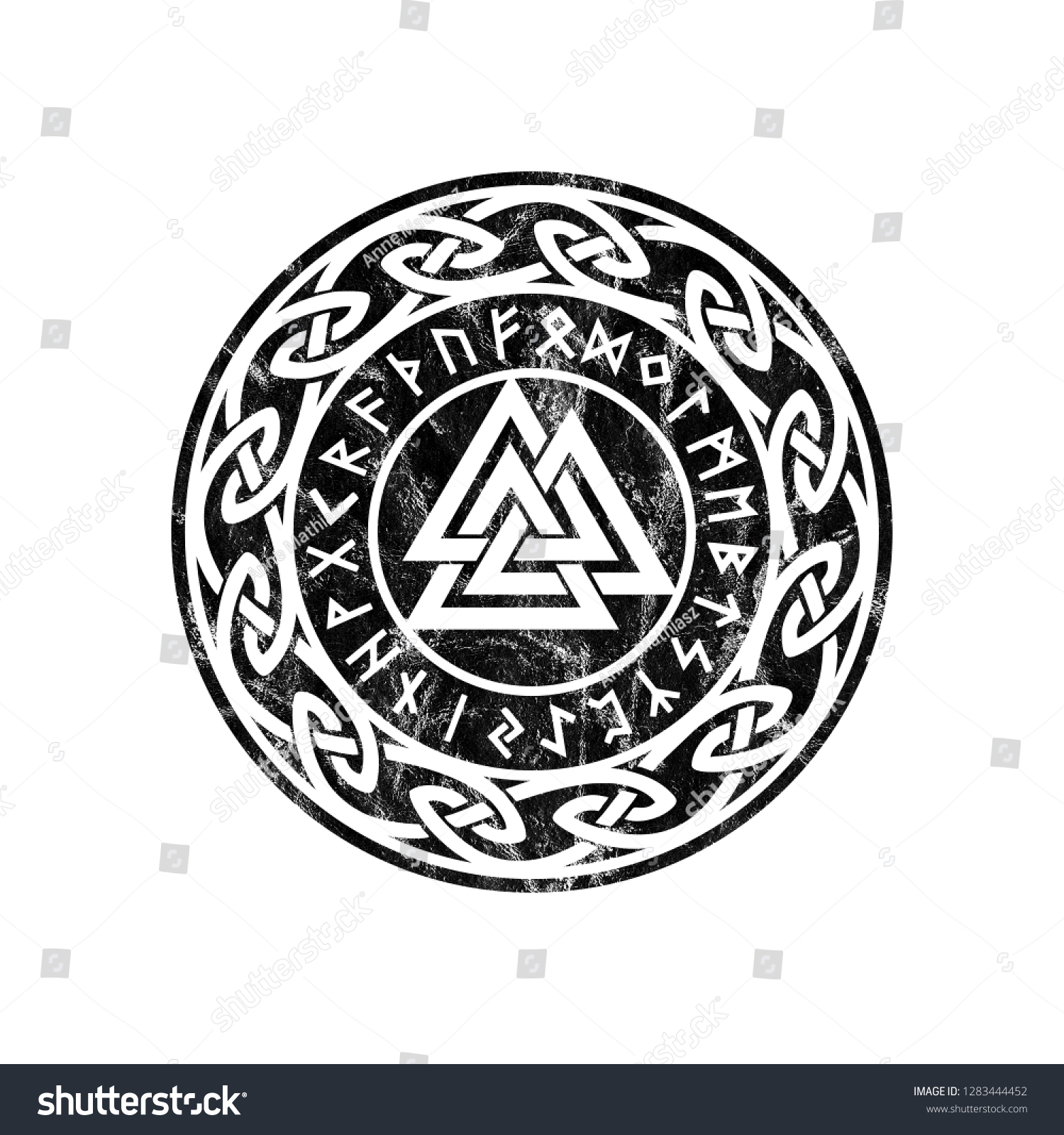 Valknut Celtic Knot Futhark Runes Norse Stock Illustration 1283444452 ...