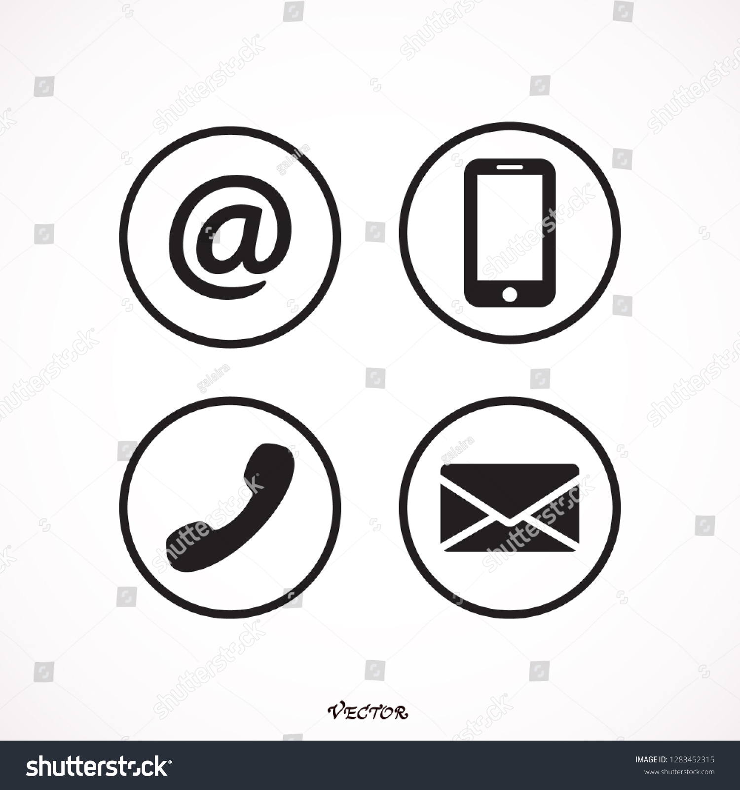 Communication Icons Circle Background Stock Vector (Royalty Free ...