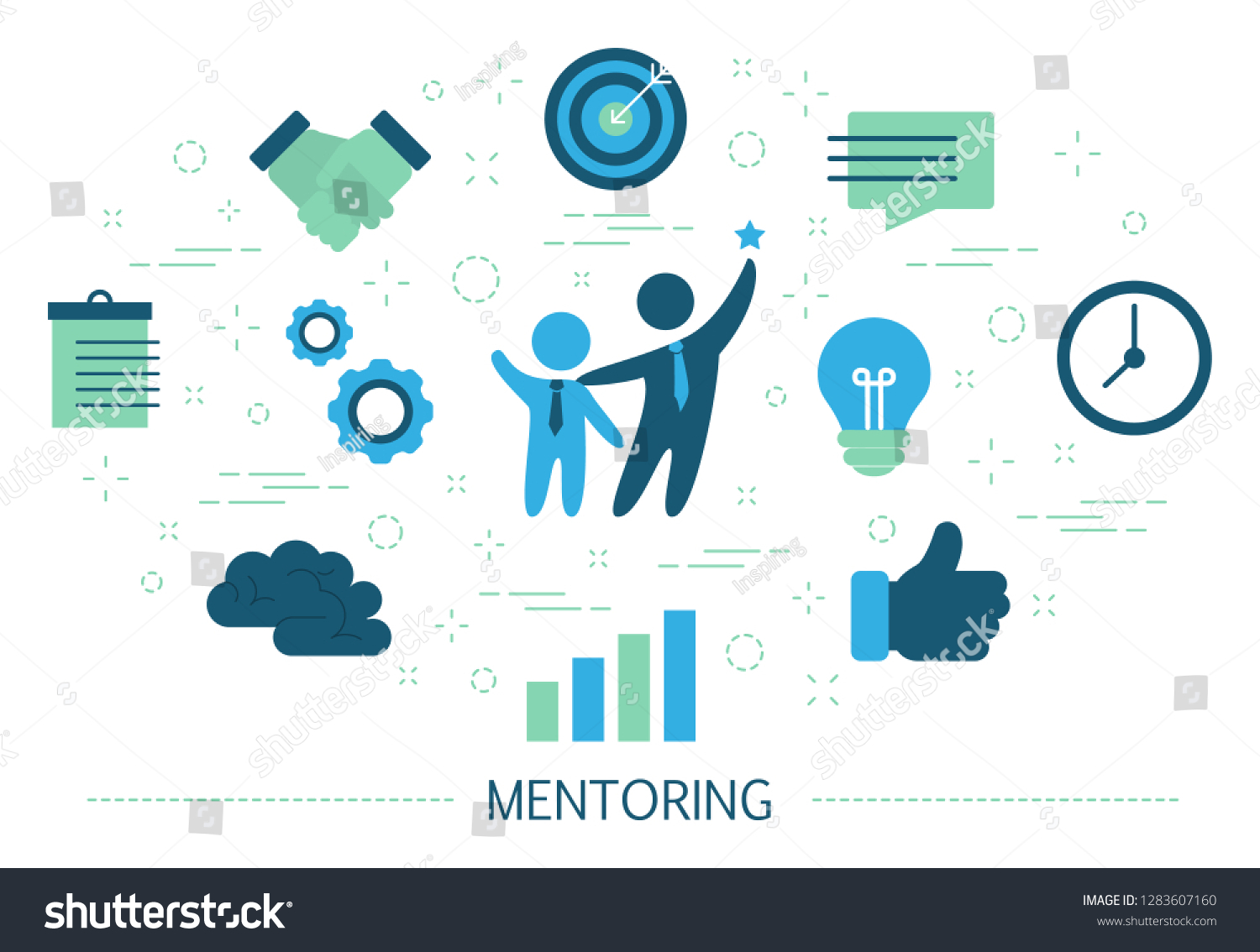 Mentoring Concept Giving Advice Career Success Stock Vector (Royalty ...