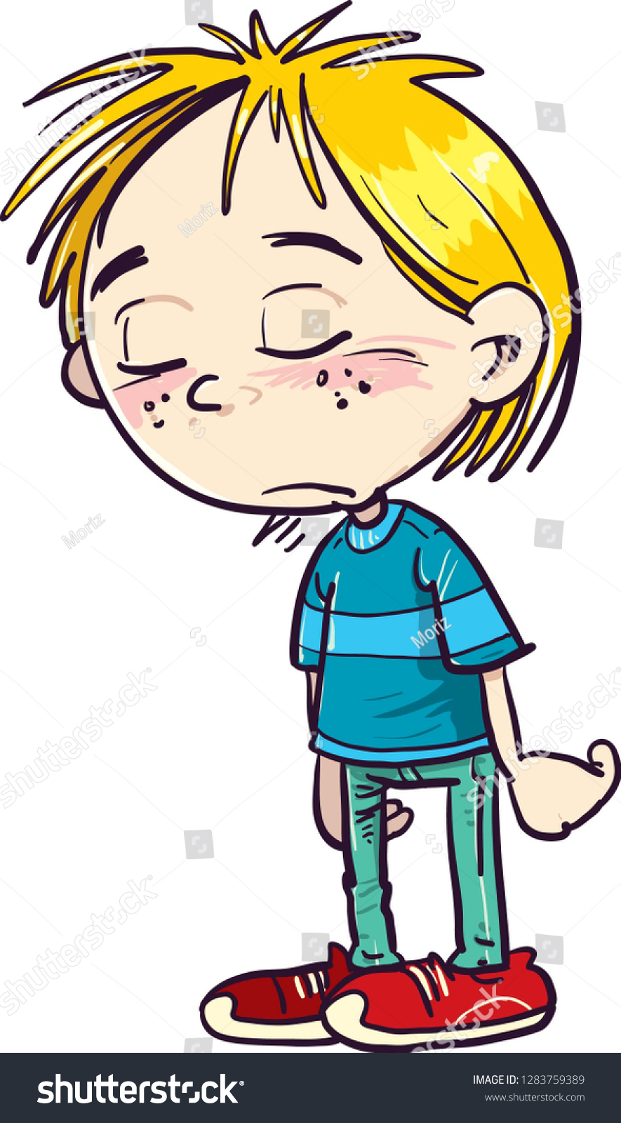 Child Ashamed Stock Vector (Royalty Free) 1283759389 | Shutterstock