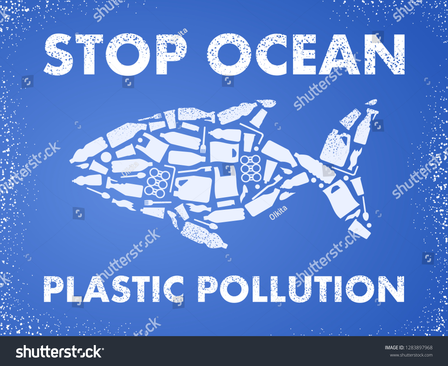 Stop Ocean Plastic Pollution Ecological Poster Stock Vector (Royalty ...