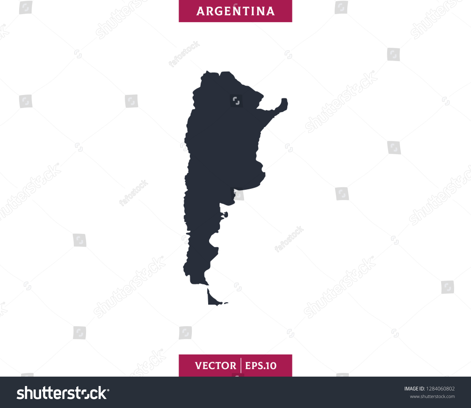 Argentina Map High Detailed Silhouette Map Stock Vector (Royalty Free ...