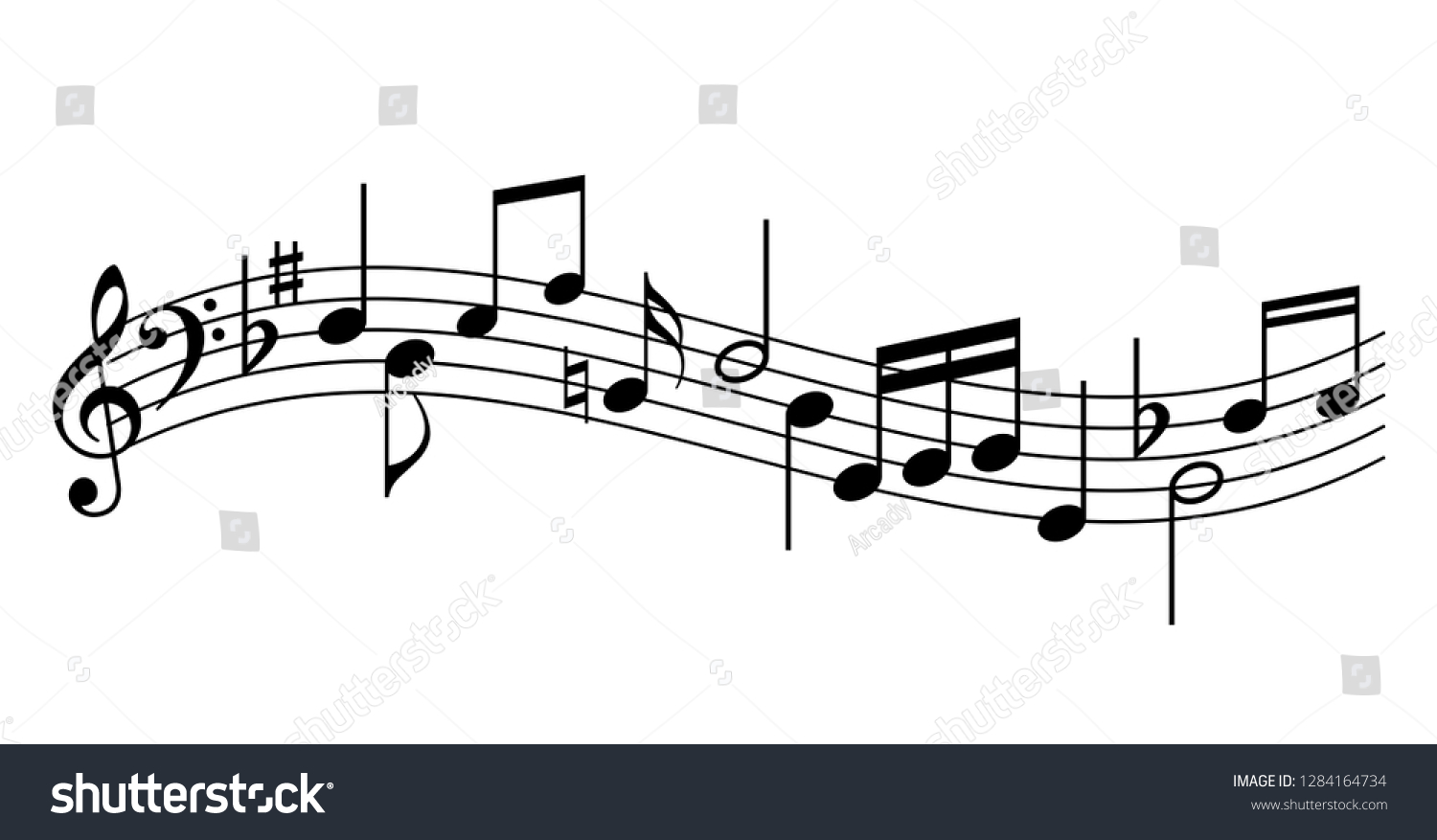 Music Staff Vector Icon Illustration Isolated Stock Vector (Royalty