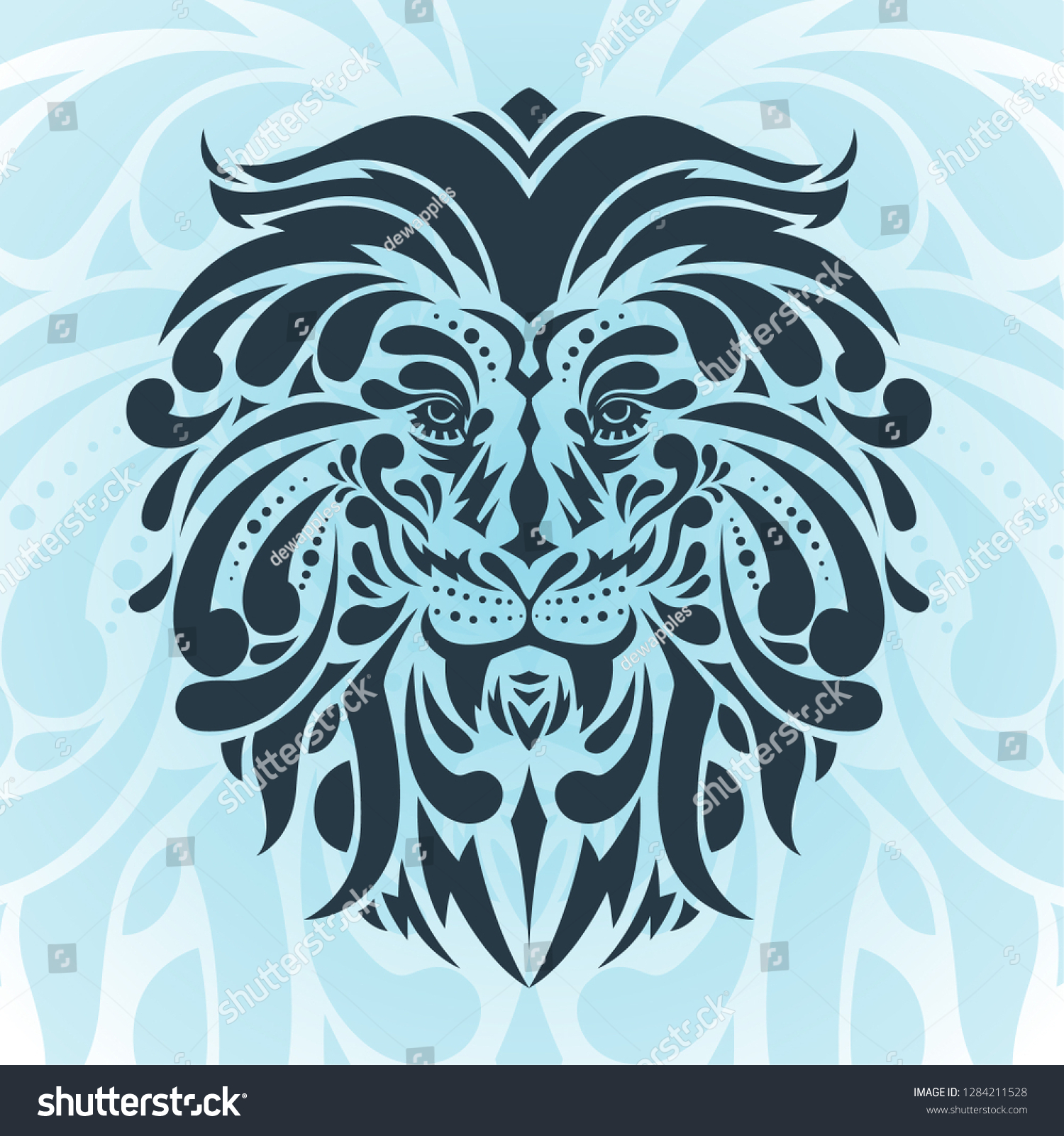 Vektor Stok Lion Ornamental Silhouette (Tanpa Royalti) 1284211528.