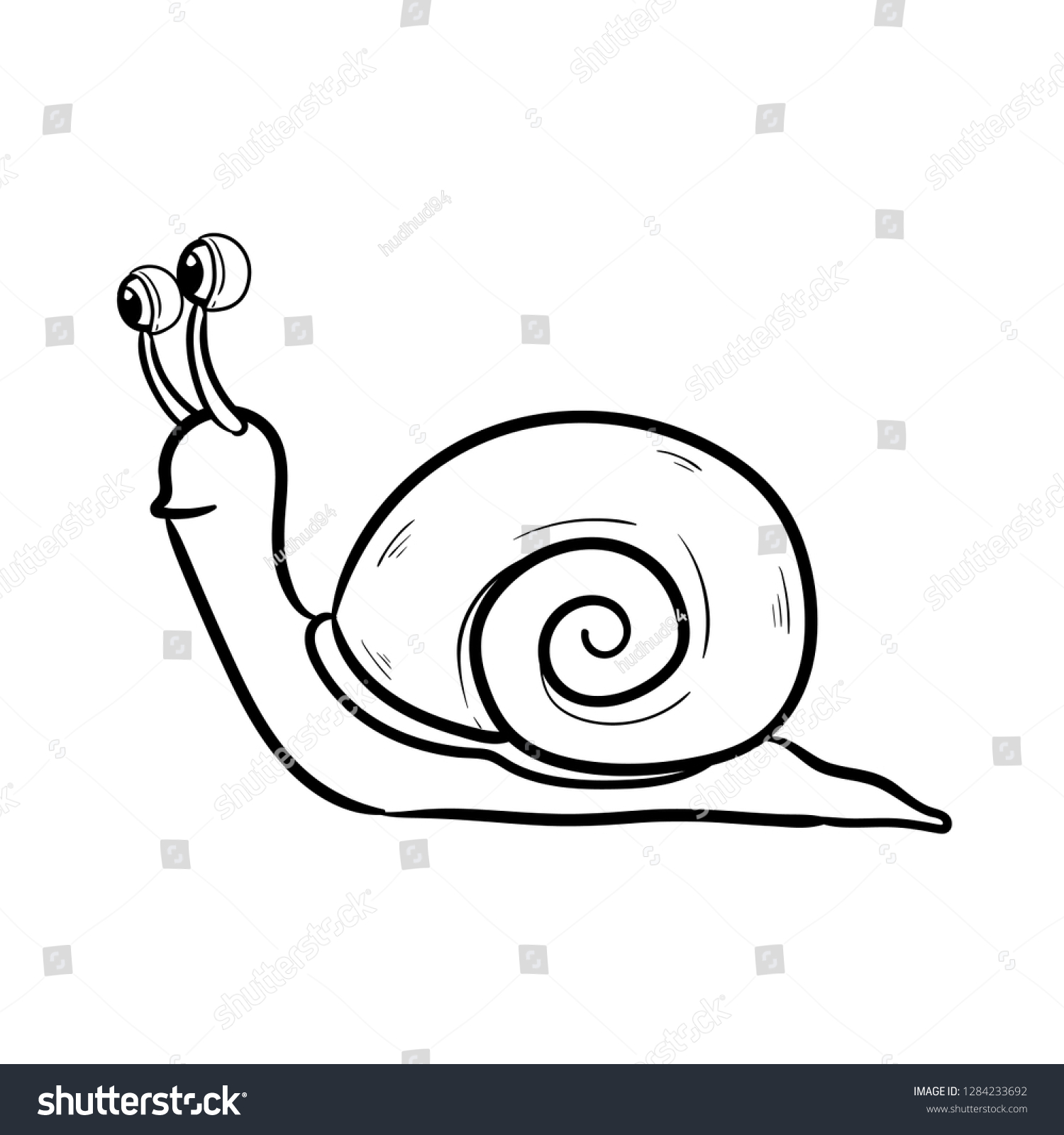 Snail Doodle Icon Vector Drawing Stock Vector (Royalty Free) 1284233692 ...