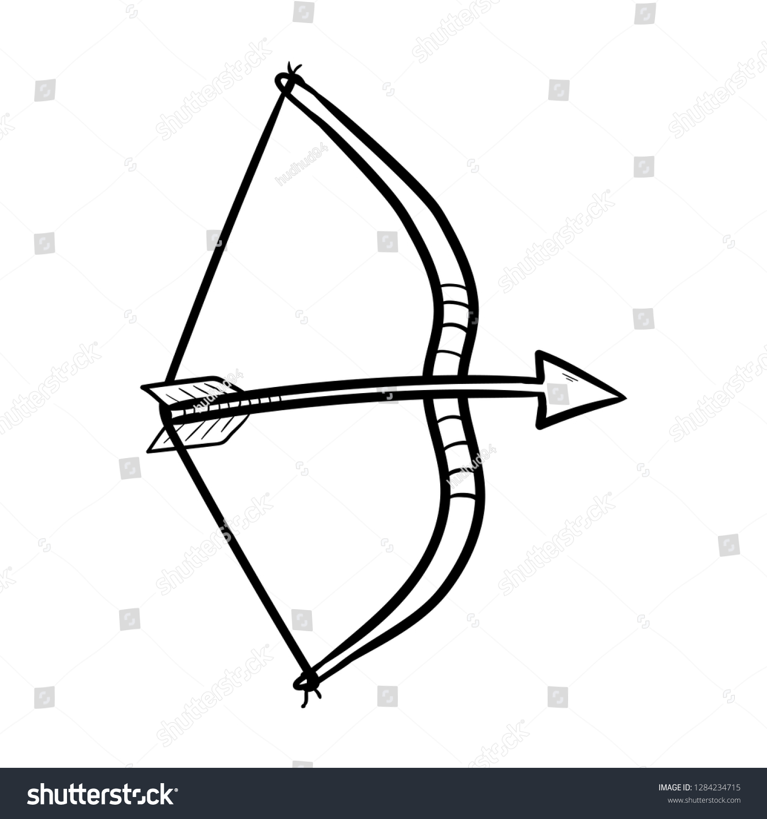 Arrow Bow Doodle Icon Vector Stock Vector (Royalty Free) 1284234715 ...