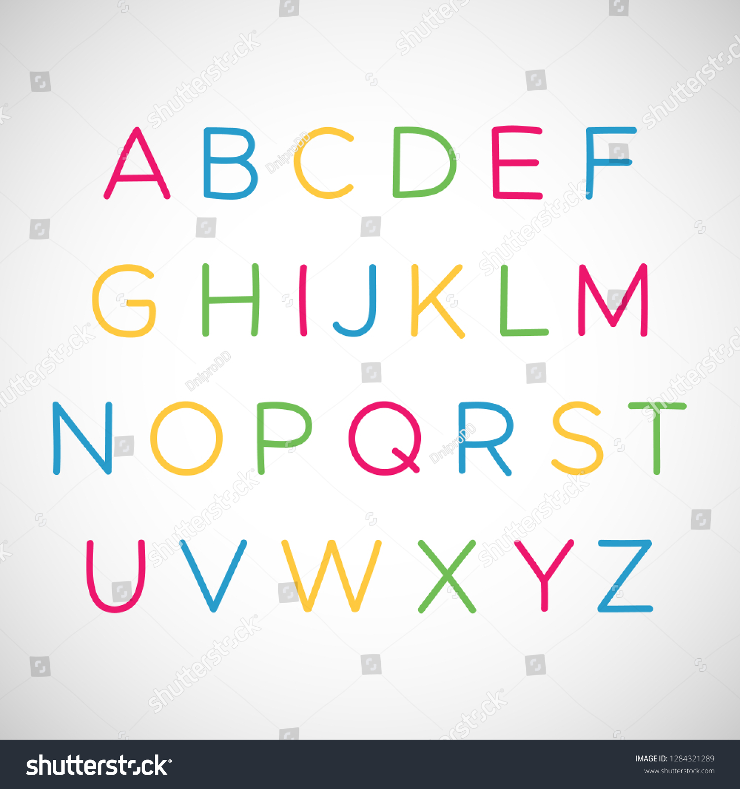 Set Latin Alphabet Letters Thin Line Stock Vector (royalty Free 