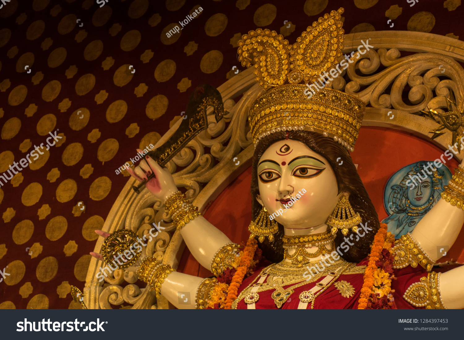 Maa Durga Portrait Kolkata Puja Kalighat Stock Photo 1284397453 ...