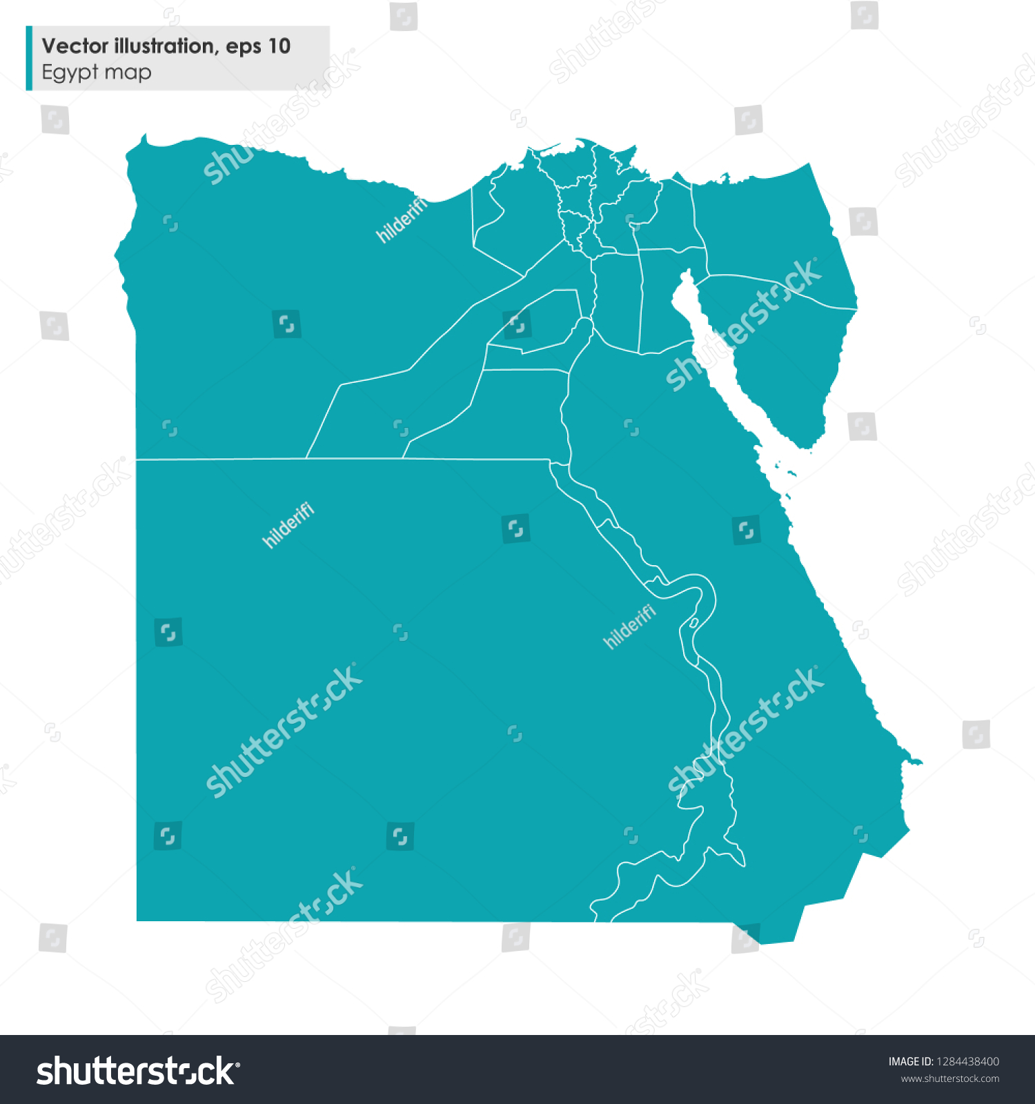 Egypt Map Regions Vector Illustration On Stock Vector (Royalty Free ...