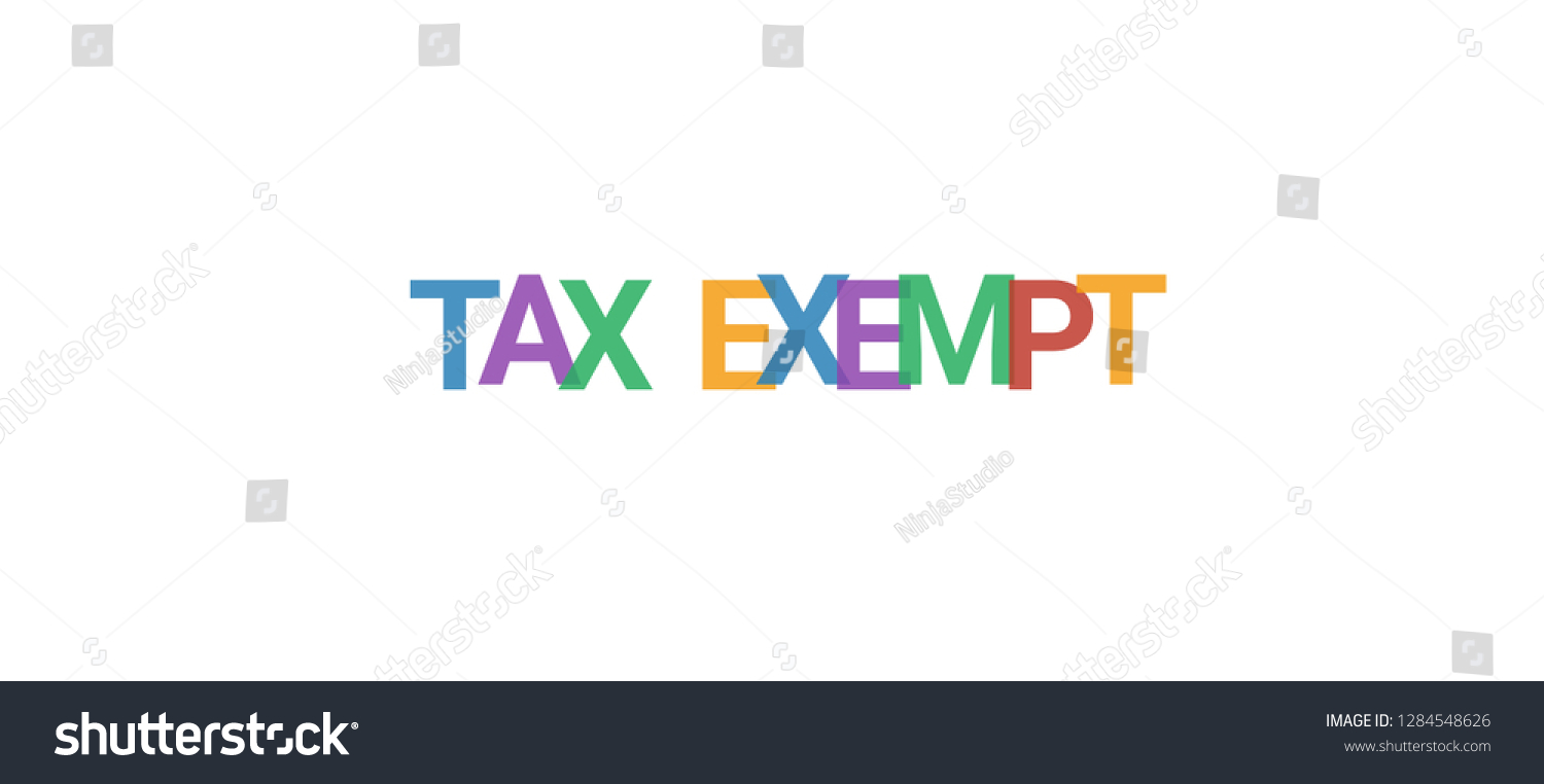 Tax Exempt Word Concept Colorful Tax Stock Vector (Royalty Free