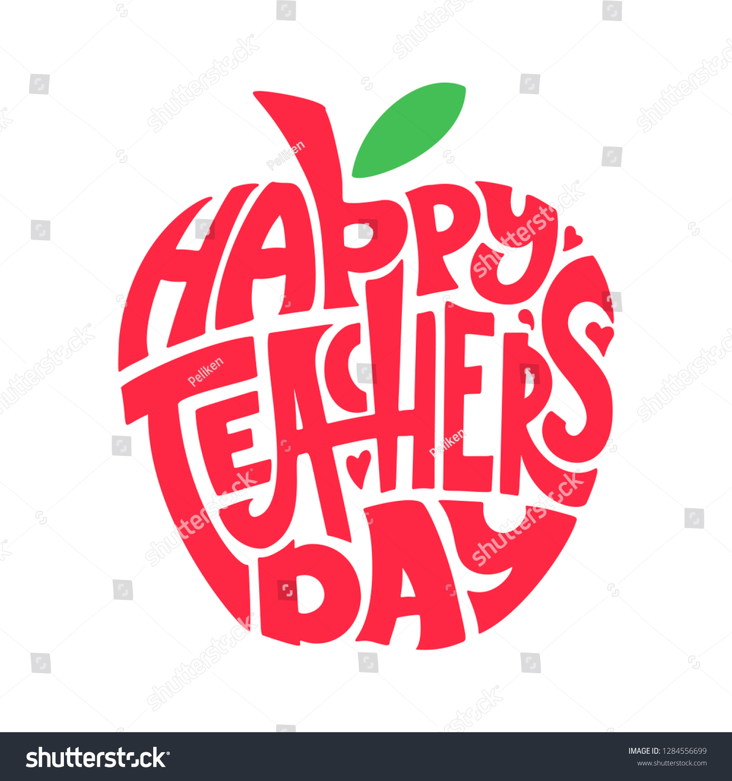 Happy Teachers Day Hand Lettering Quote Stock Vector (Royalty Free ...