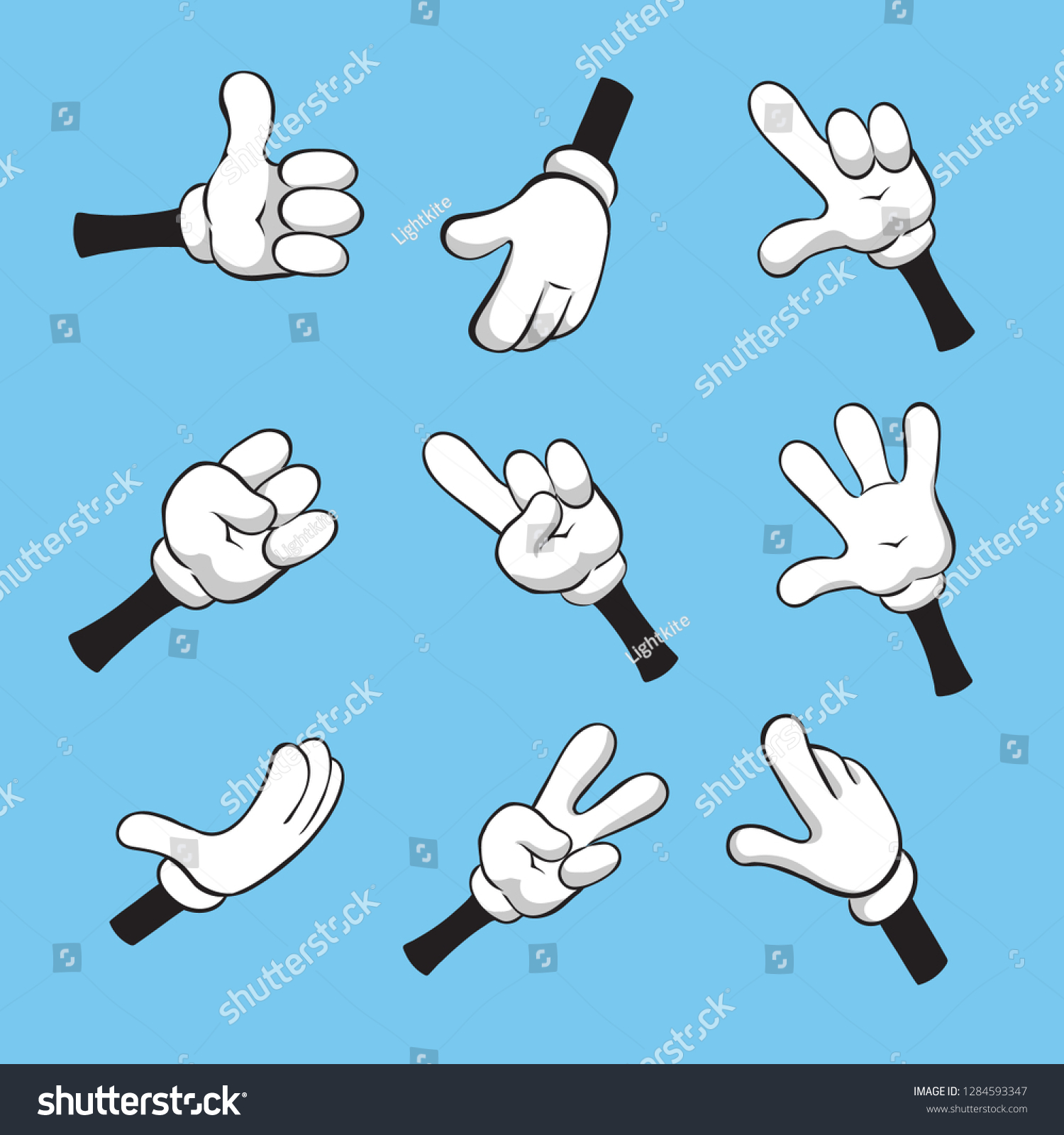 Illustration Cartoon Various Hands Stock Illustration 1284593347 ...