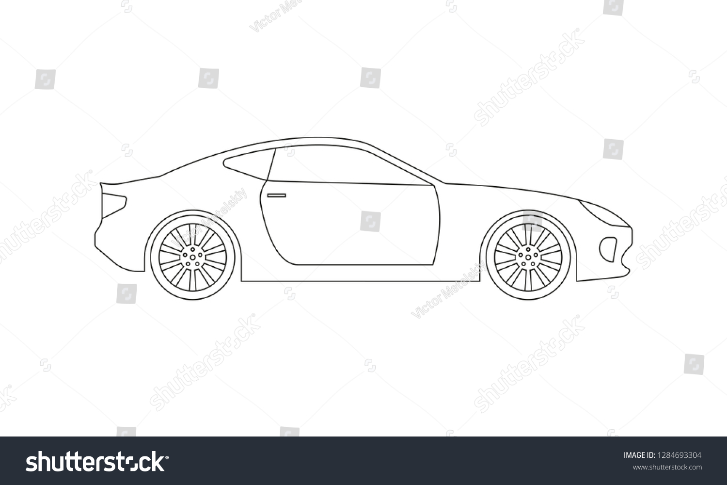 Sport Race Car Outline Icon Side Stock Vector (Royalty Free) 1284693304 ...