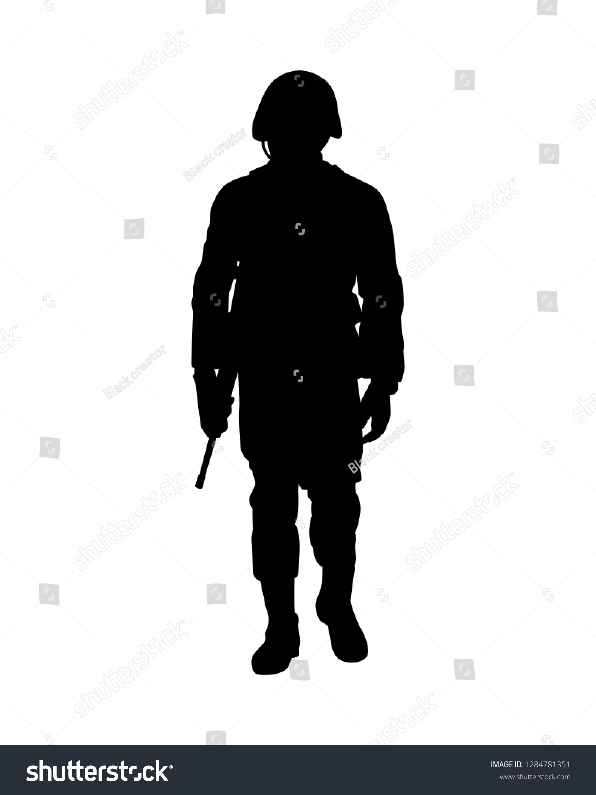 Soldier Rifle Gun Silhouette Vector Stock Vector (Royalty Free ...