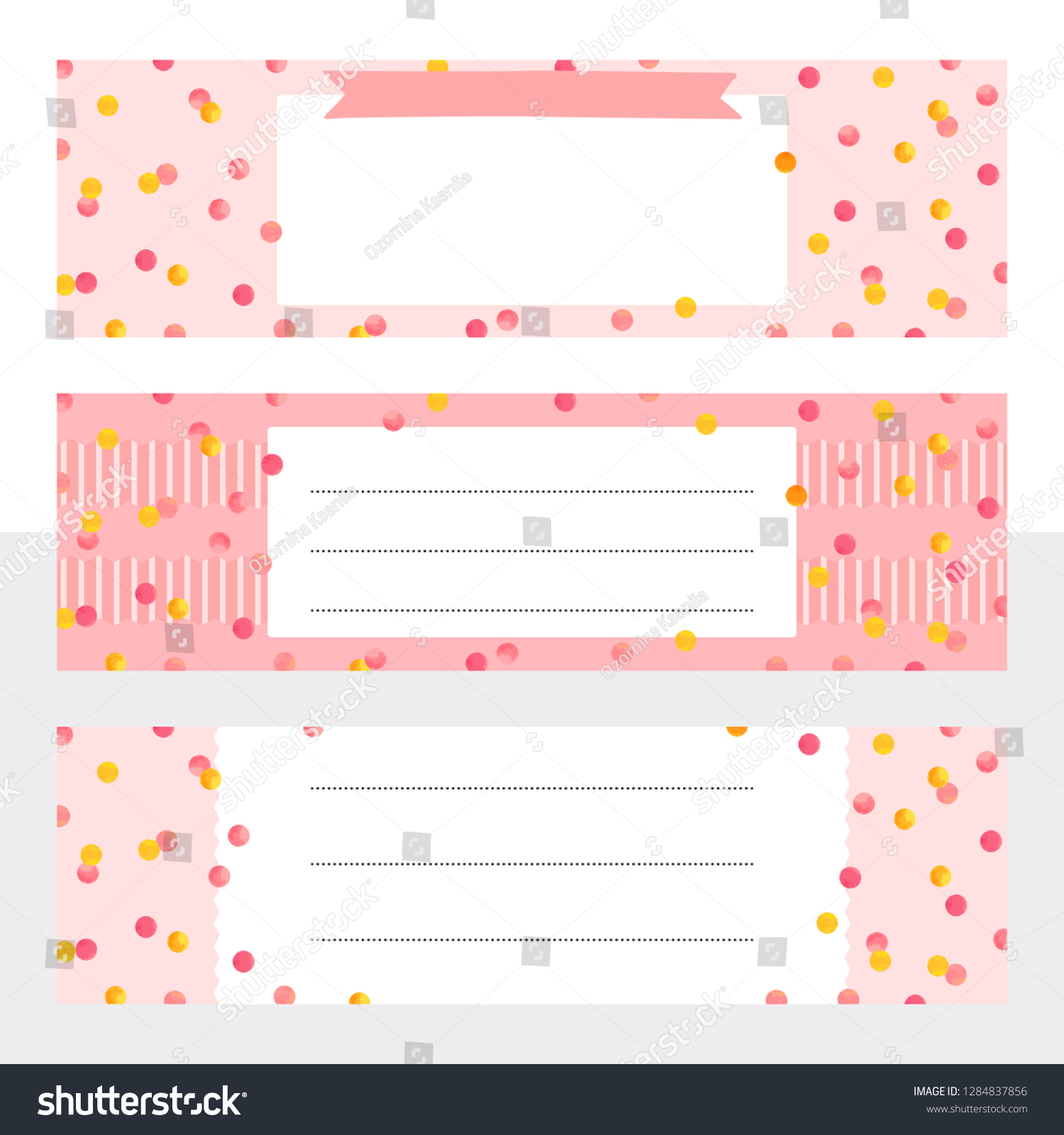 printable bookmarks gold pink watercolor dots stock vector royalty free 1284837856 shutterstock