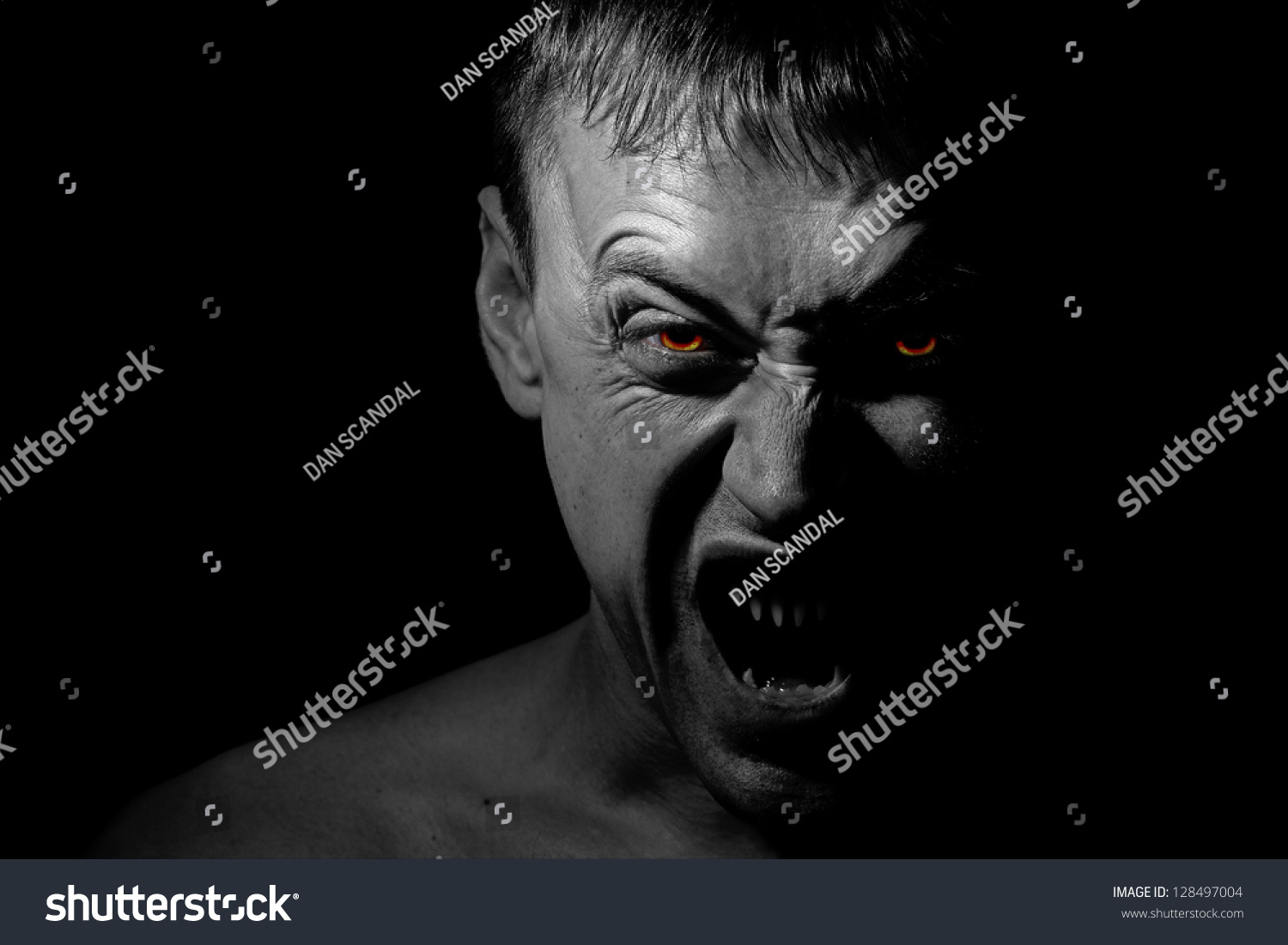 Screaming Man Possessed By Demon Stock Photo 128497004 | Shutterstock