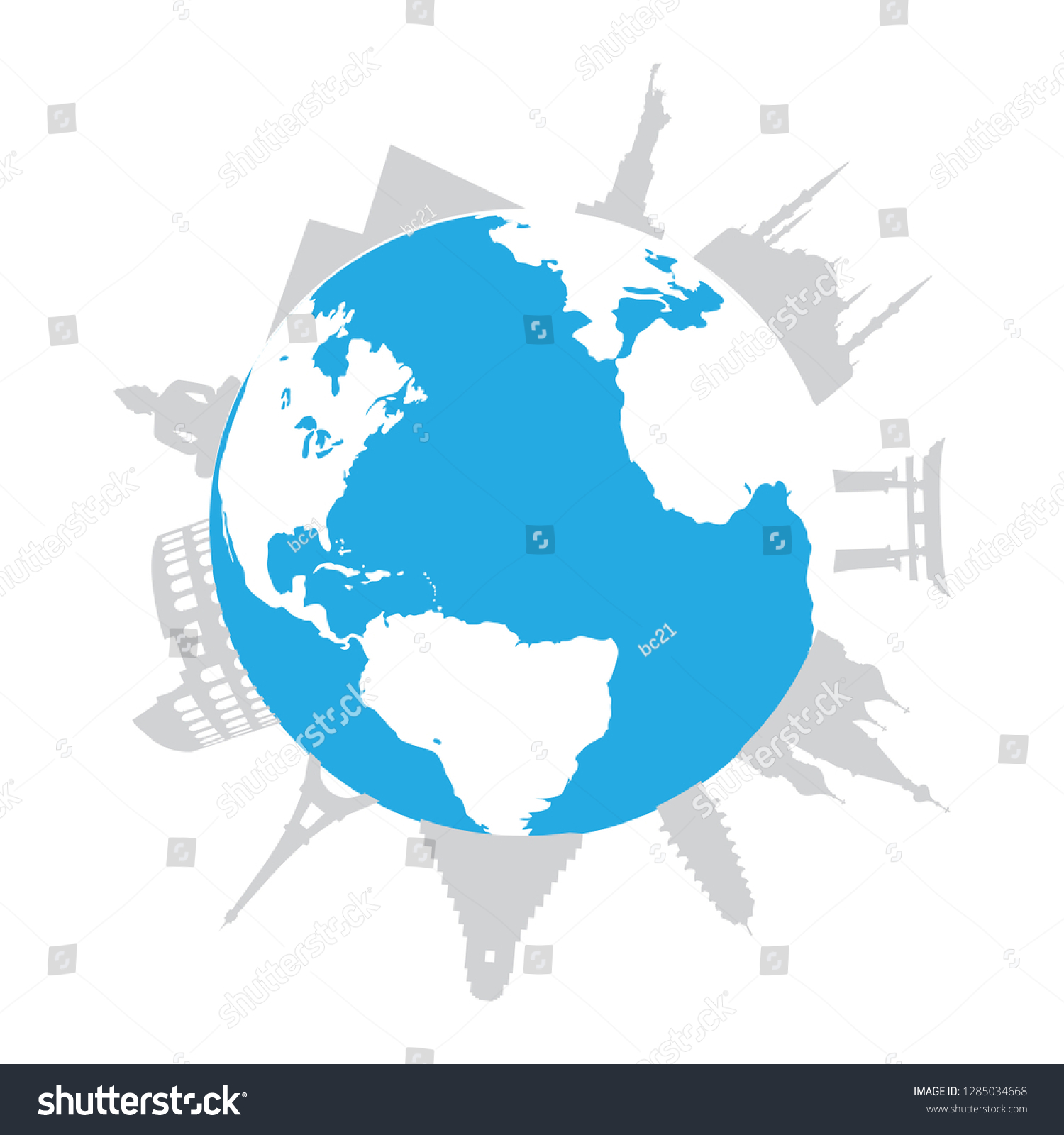 Travel Around World Vector Stock Vector (Royalty Free) 1285034668 ...