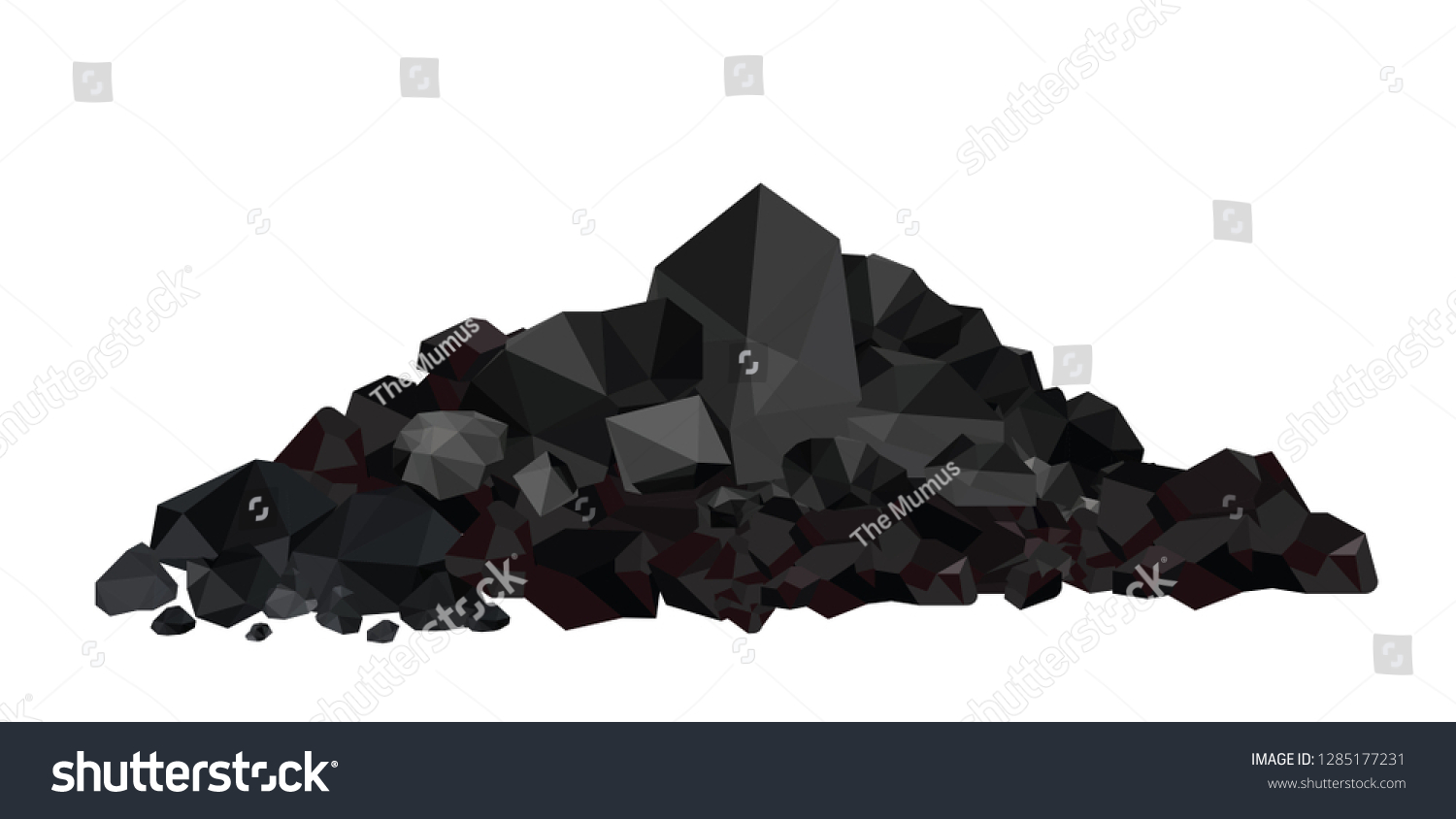 Pile Coals Stock Vector (Royalty Free) 1285177231 | Shutterstock