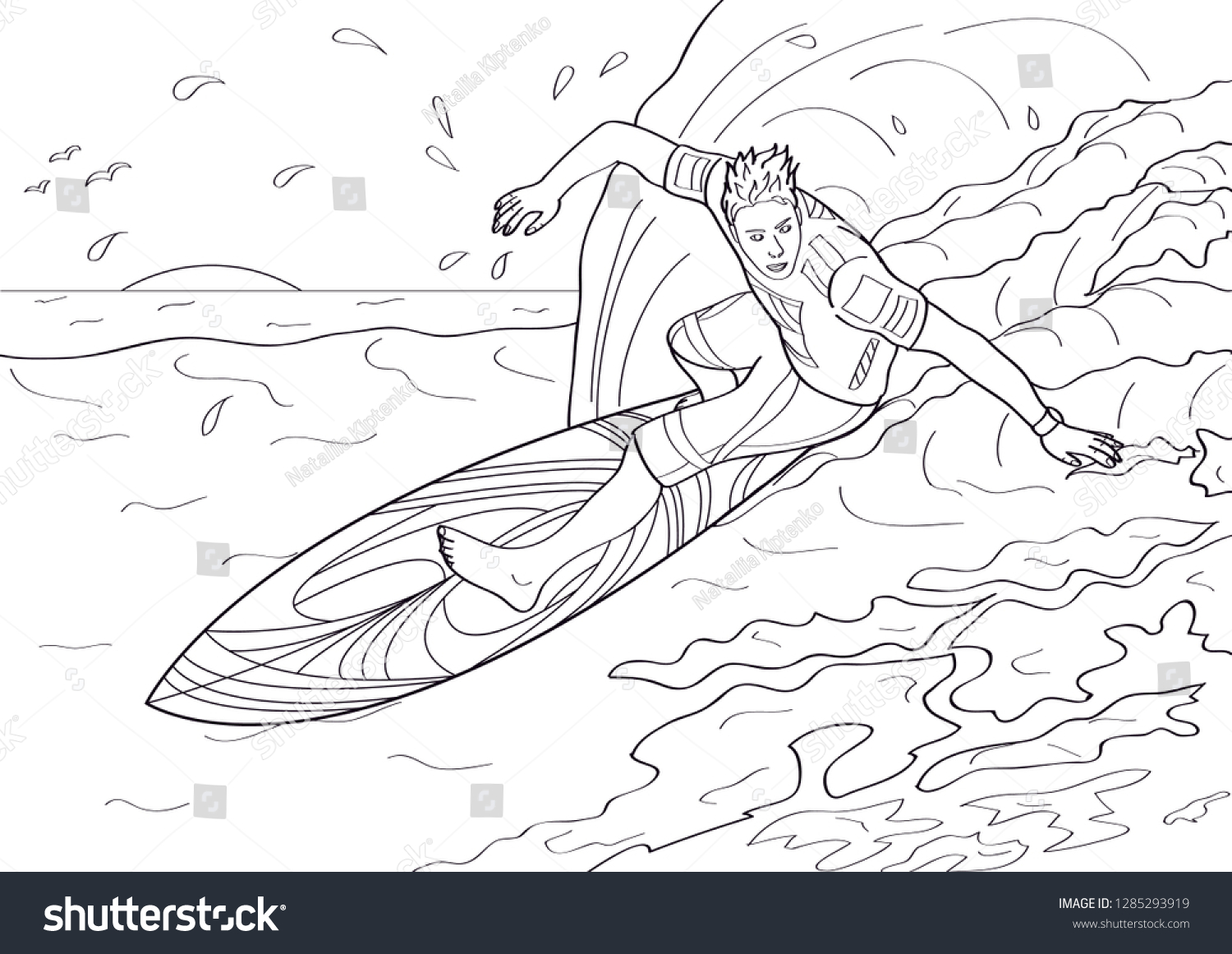 Coloring Books Extreme Sports Part 2 Stock Vector (Royalty Free