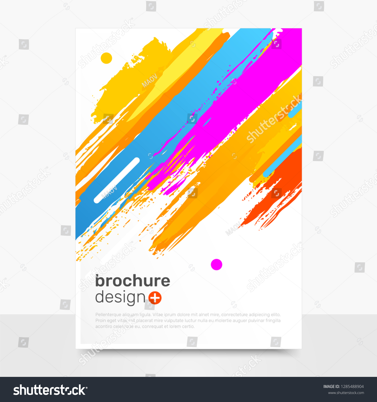 Creative Vector Brochure Design Brushpaint Vector Stock Vector (Royalty ...